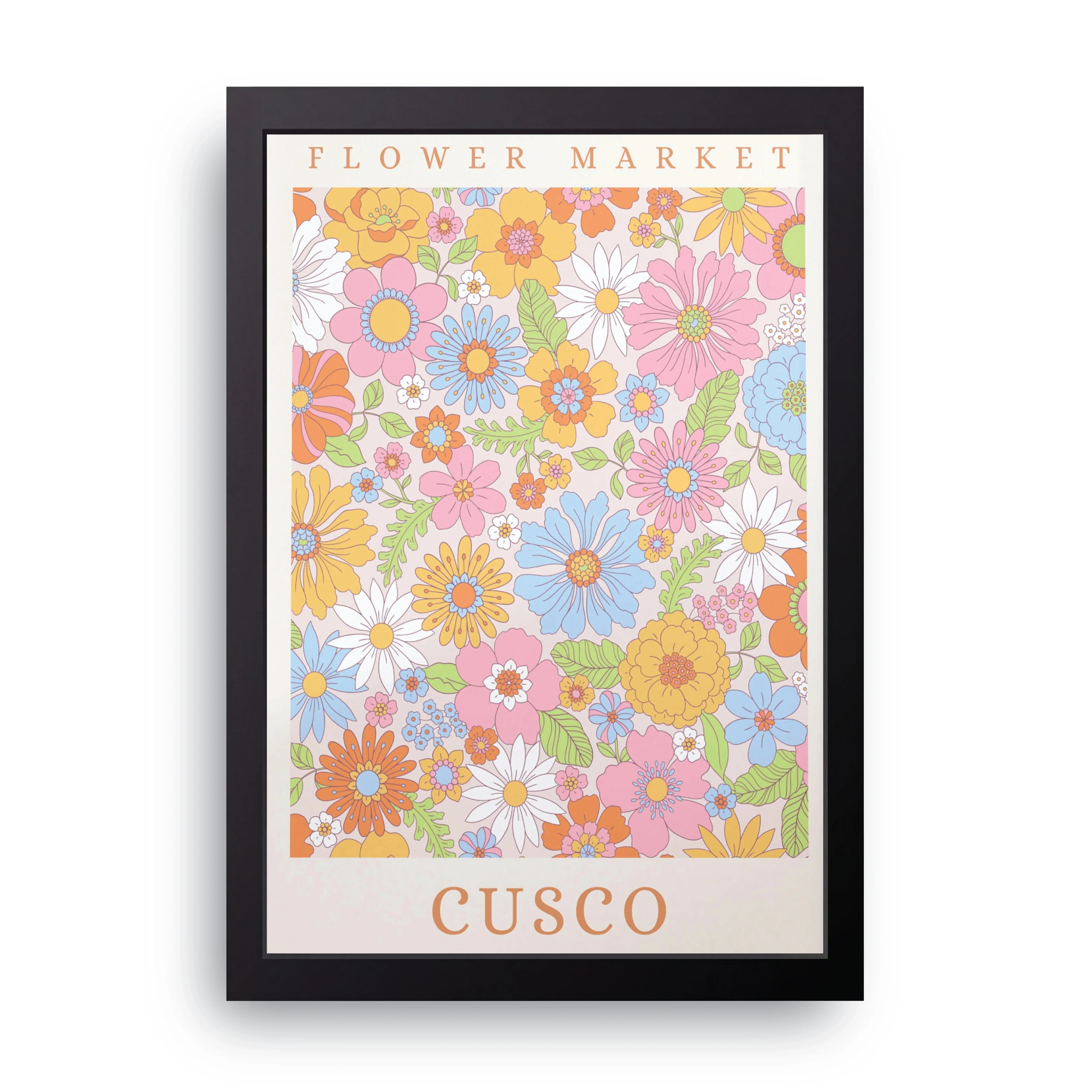 Flower Market Cusco framed wall art print — HIBR