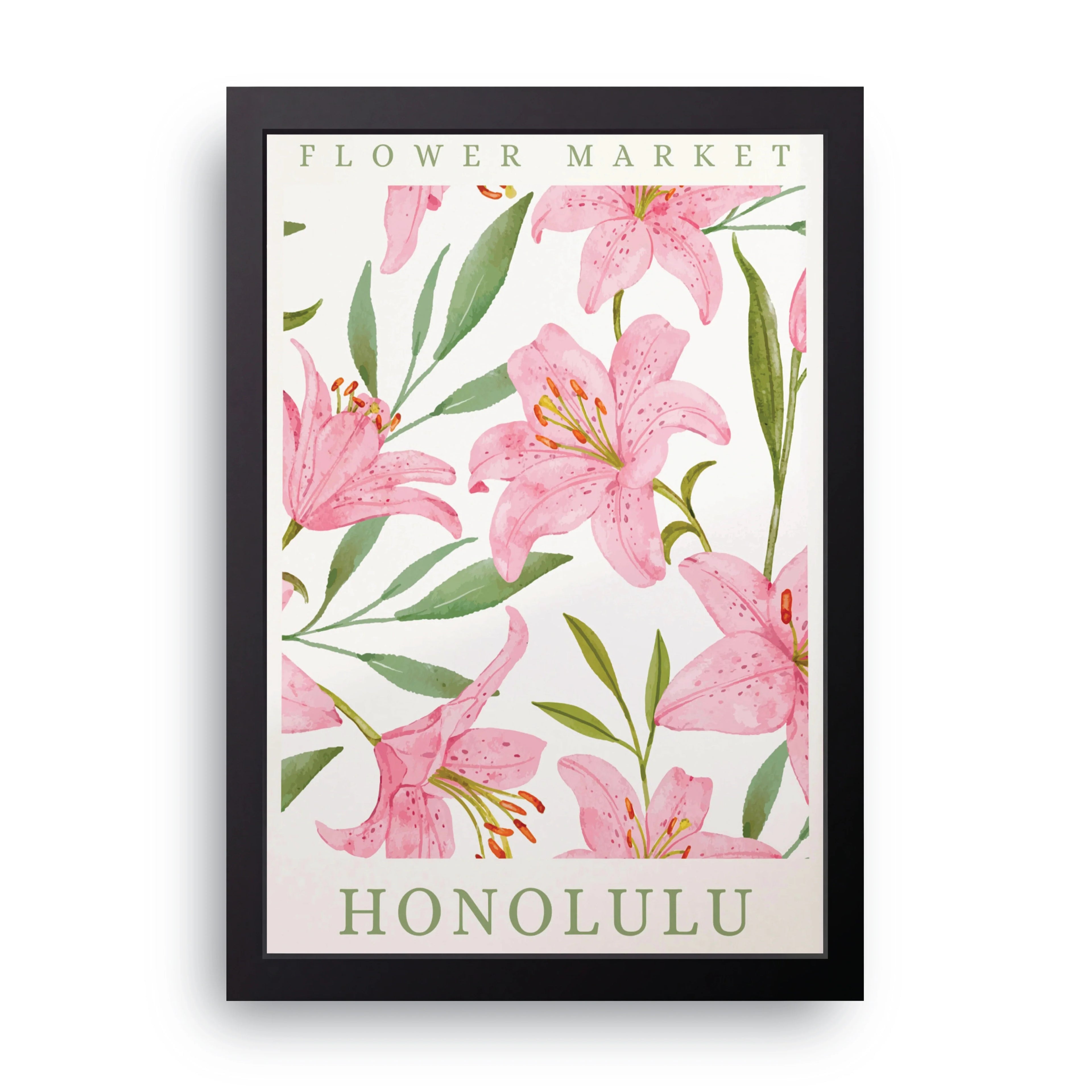 Flower Market Honolulu framed wall art print — HIBR