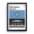 MANCHESTER CITY FC. framed wall art print — HIBR