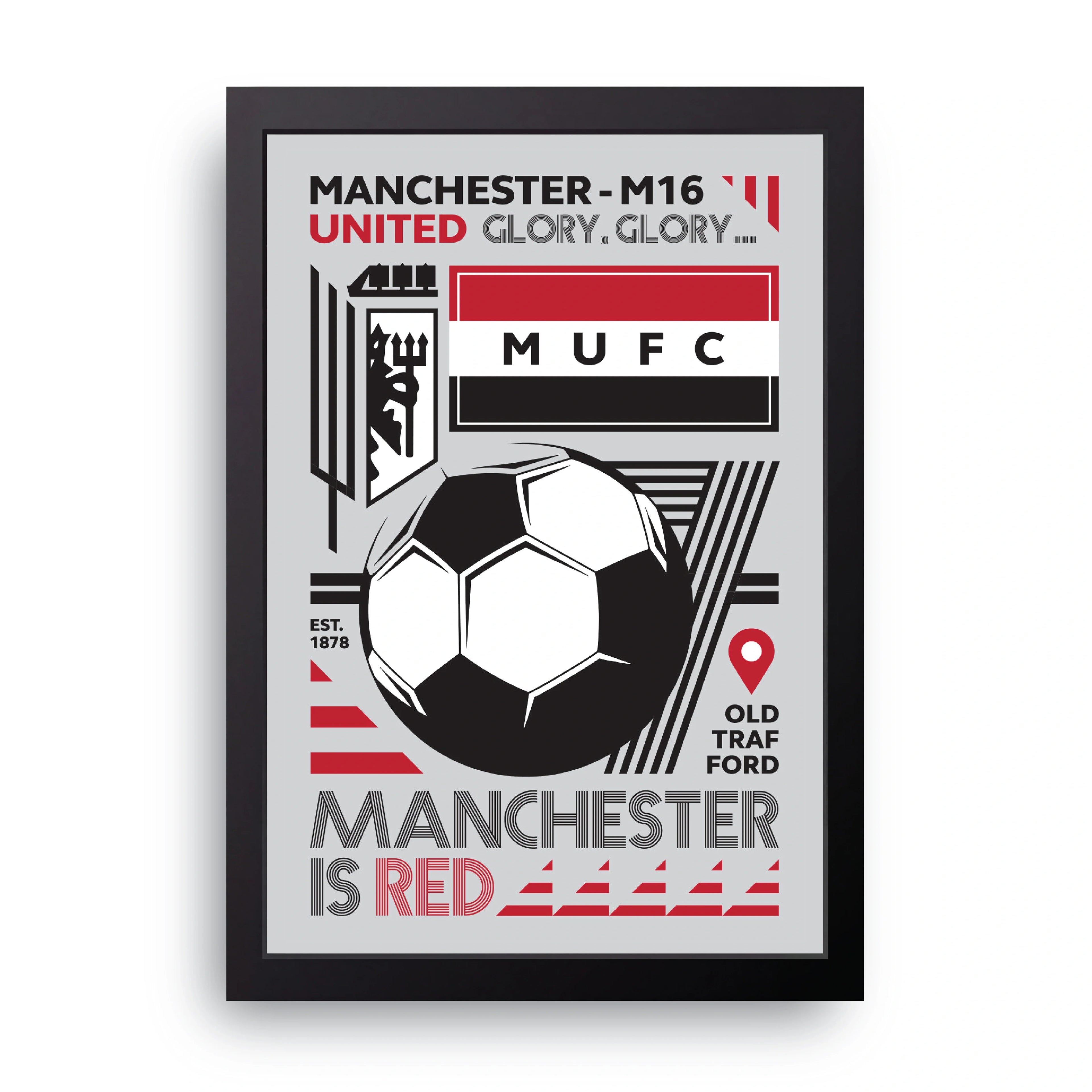 MANCHESTER IS RED framed wall art print — HIBR