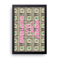 Money Can't Buy Happiness framed wall art print — HIBR