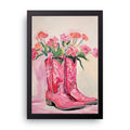 Cowboy Boots Bouquet framed wall art print — HIBR