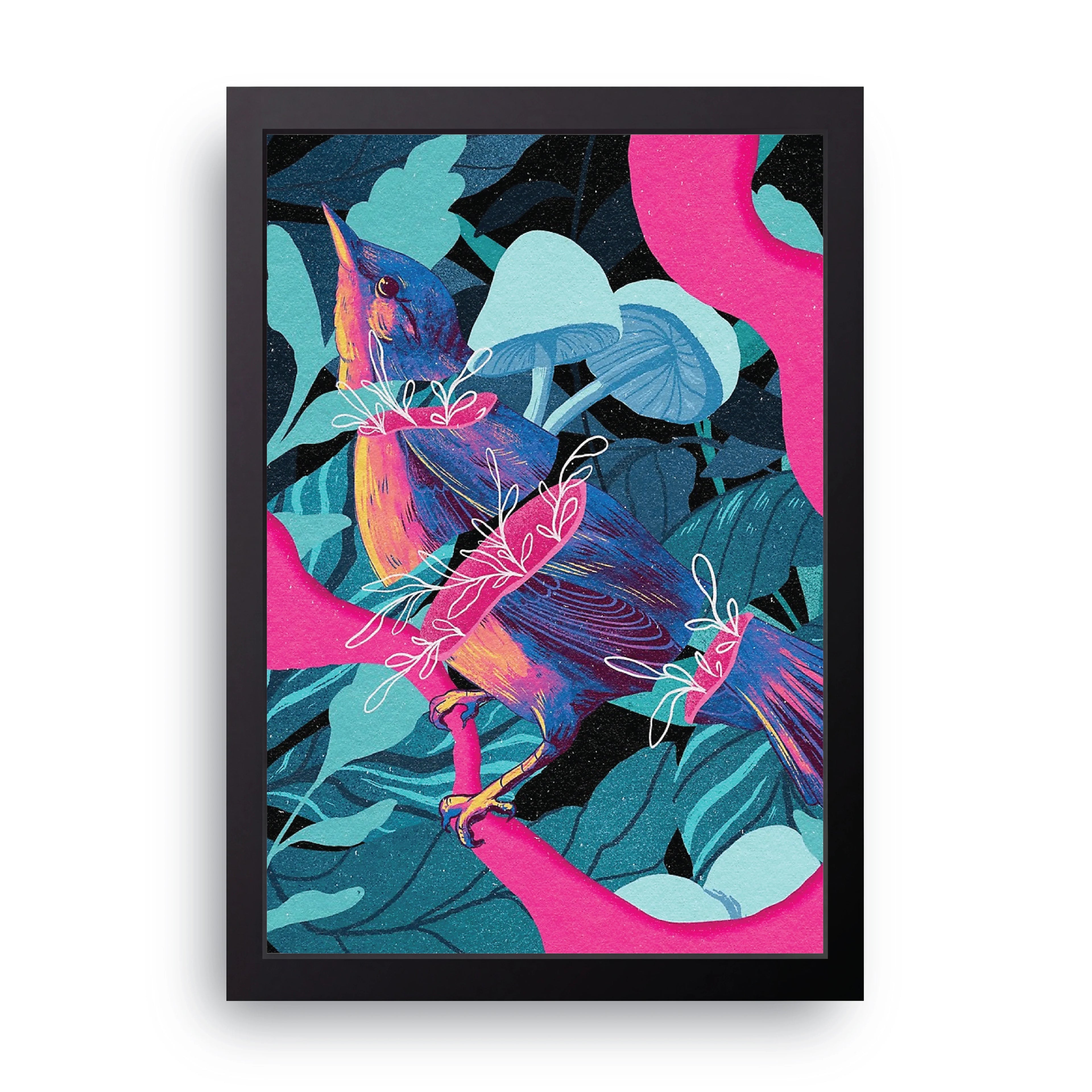 Tropical Kingfisher framed wall art print — HIBR