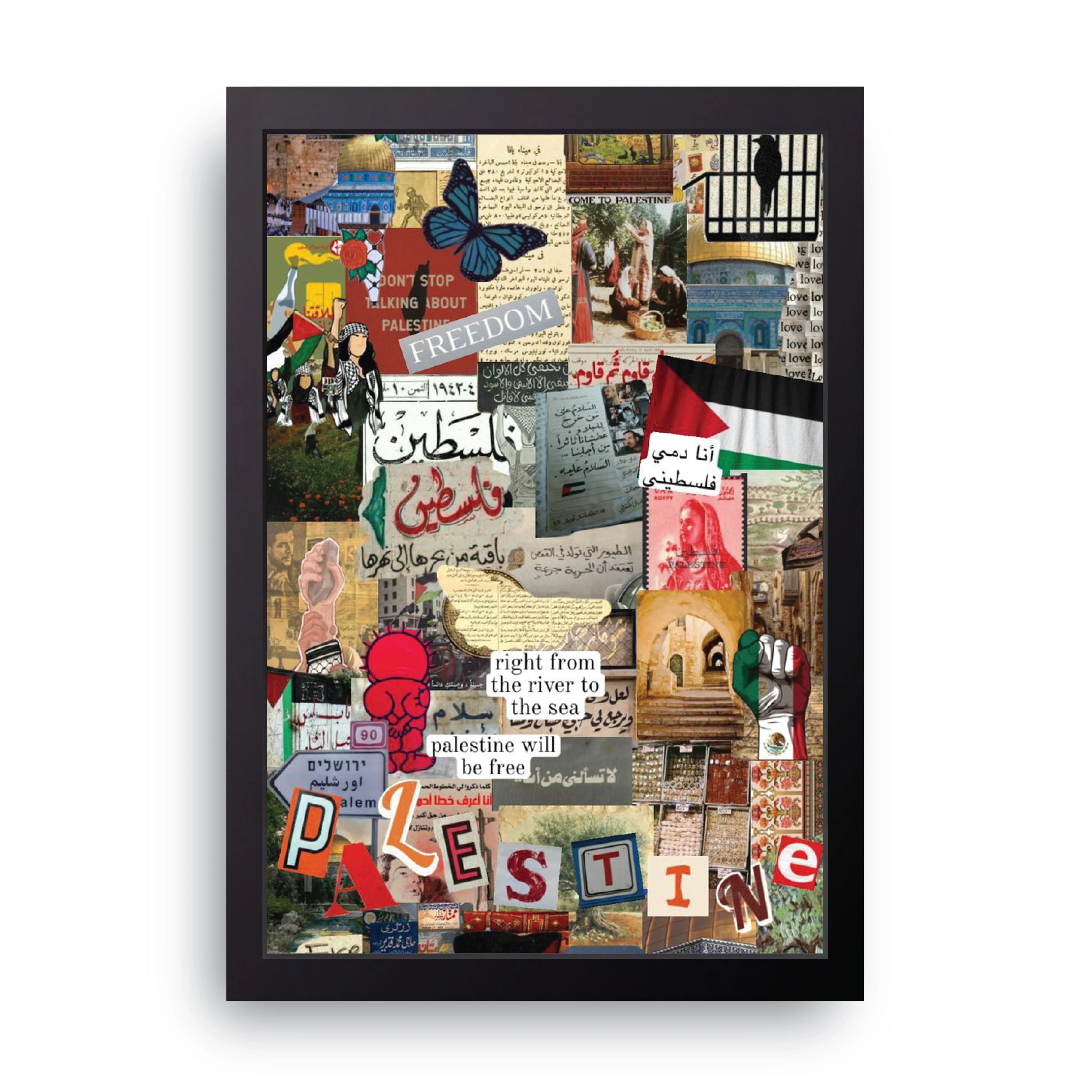 Palestine Freedom Collage framed wall art print — HIBR