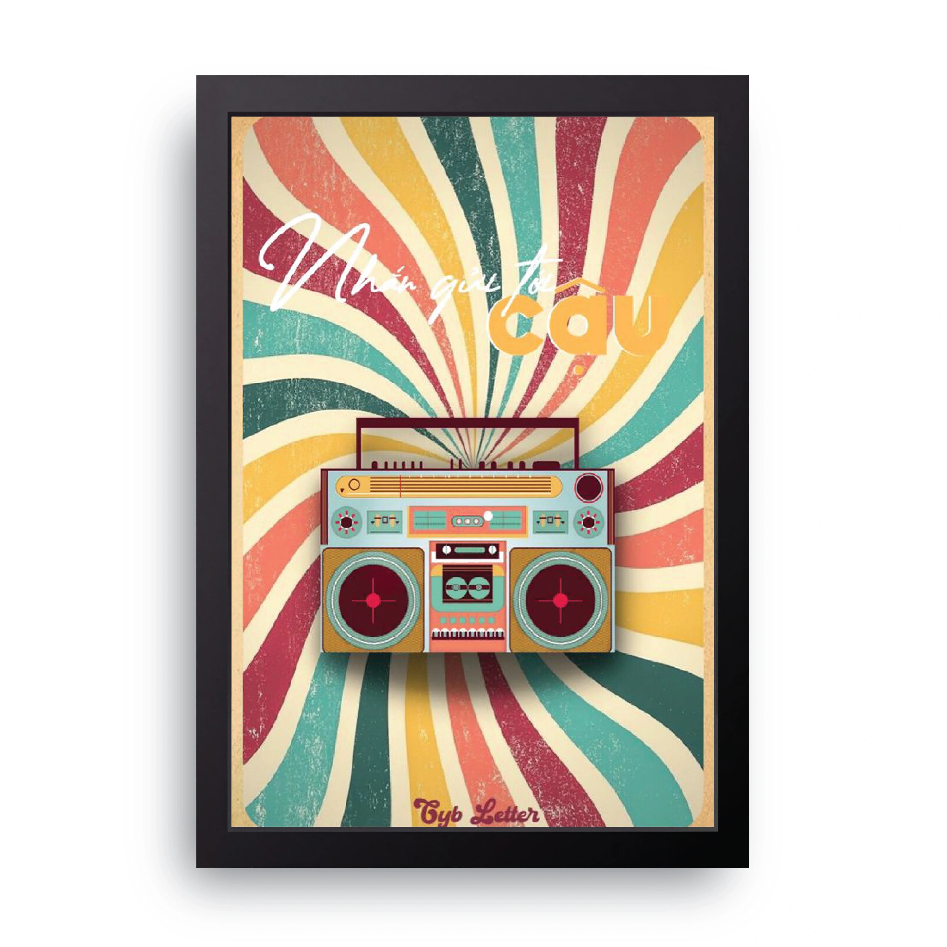 Boombox Swirl framed wall art print — HIBR
