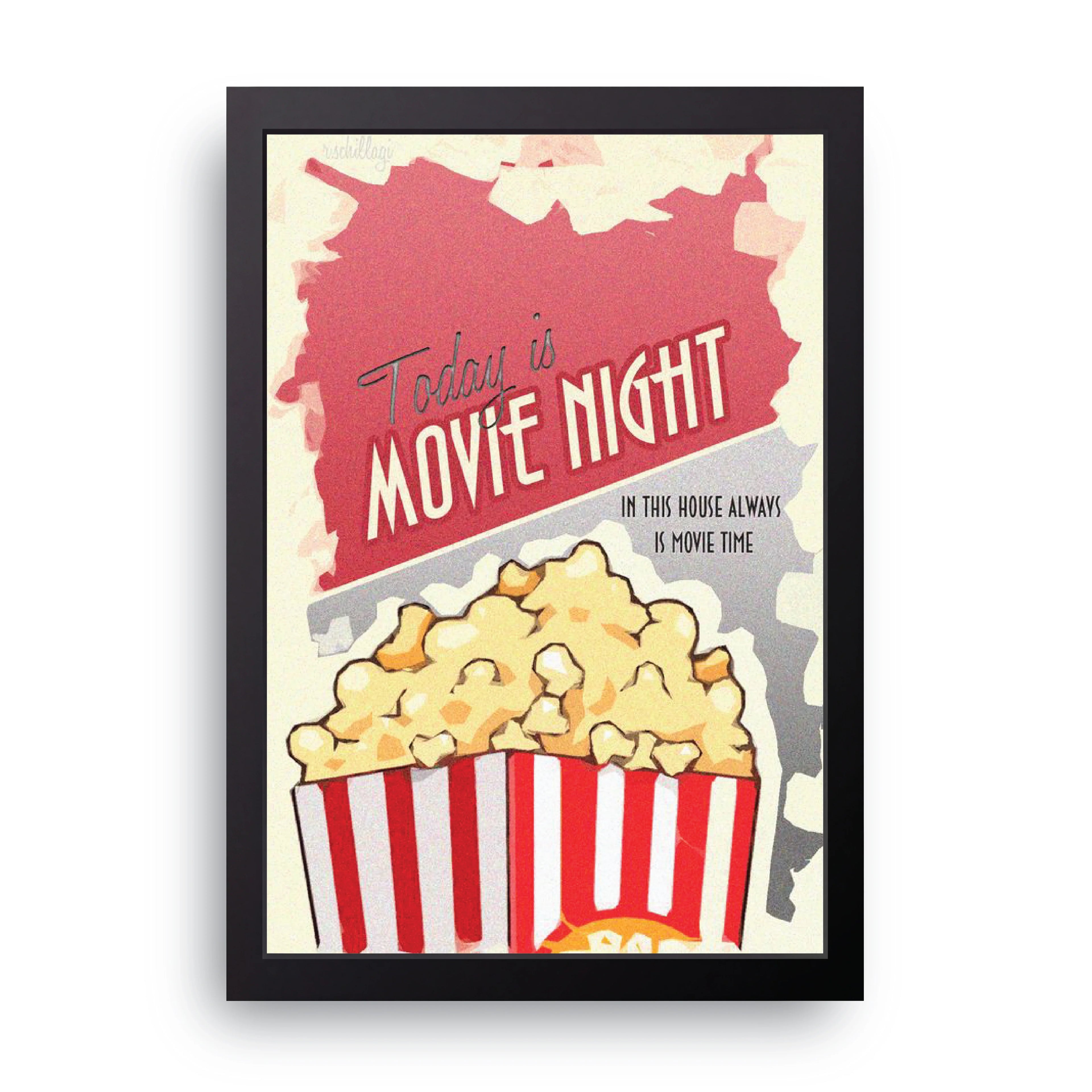 Movie Night framed wall art print — HIBR
