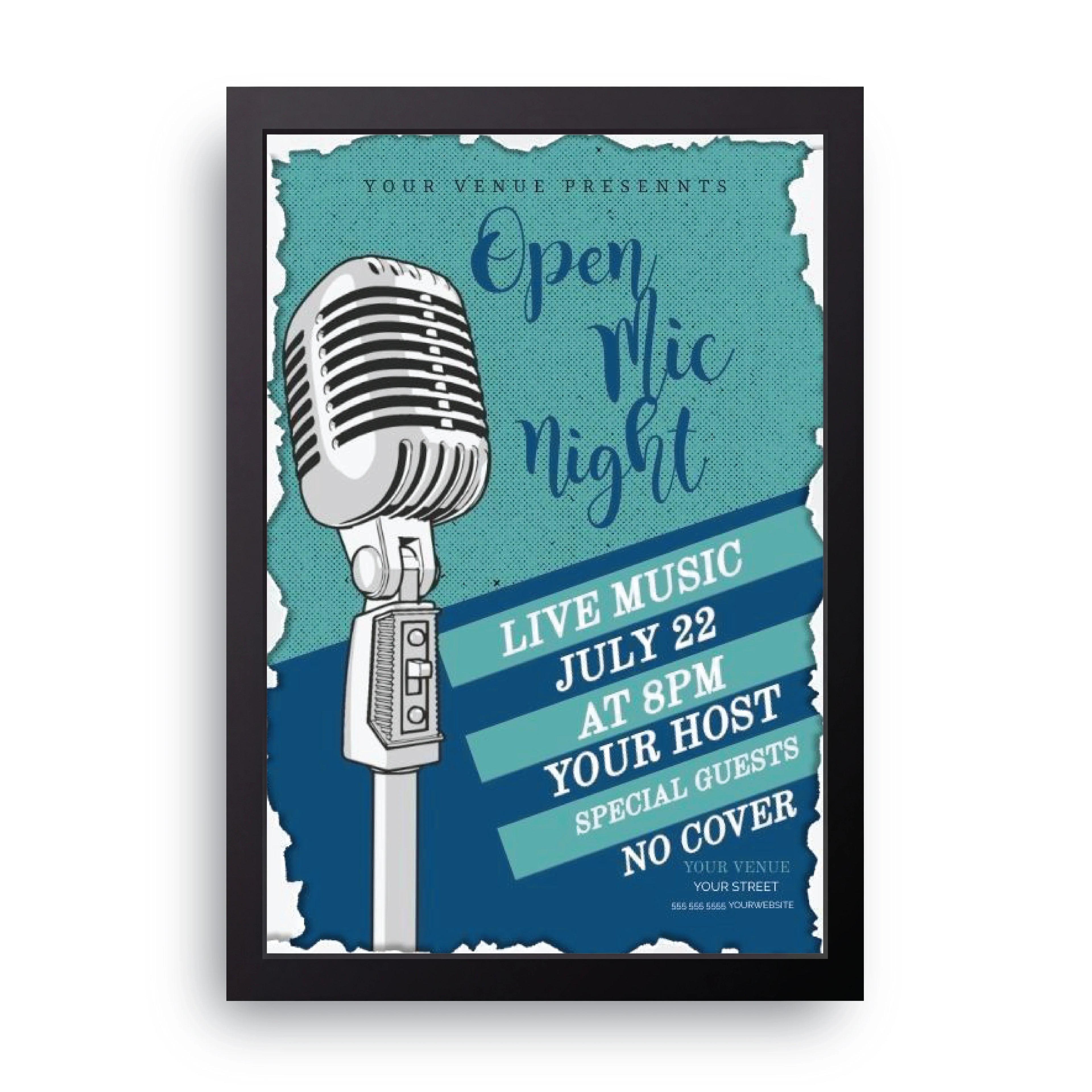 Open Mic Night framed wall art print — HIBR