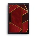 Red Marble Geometry framed wall art print — HIBR