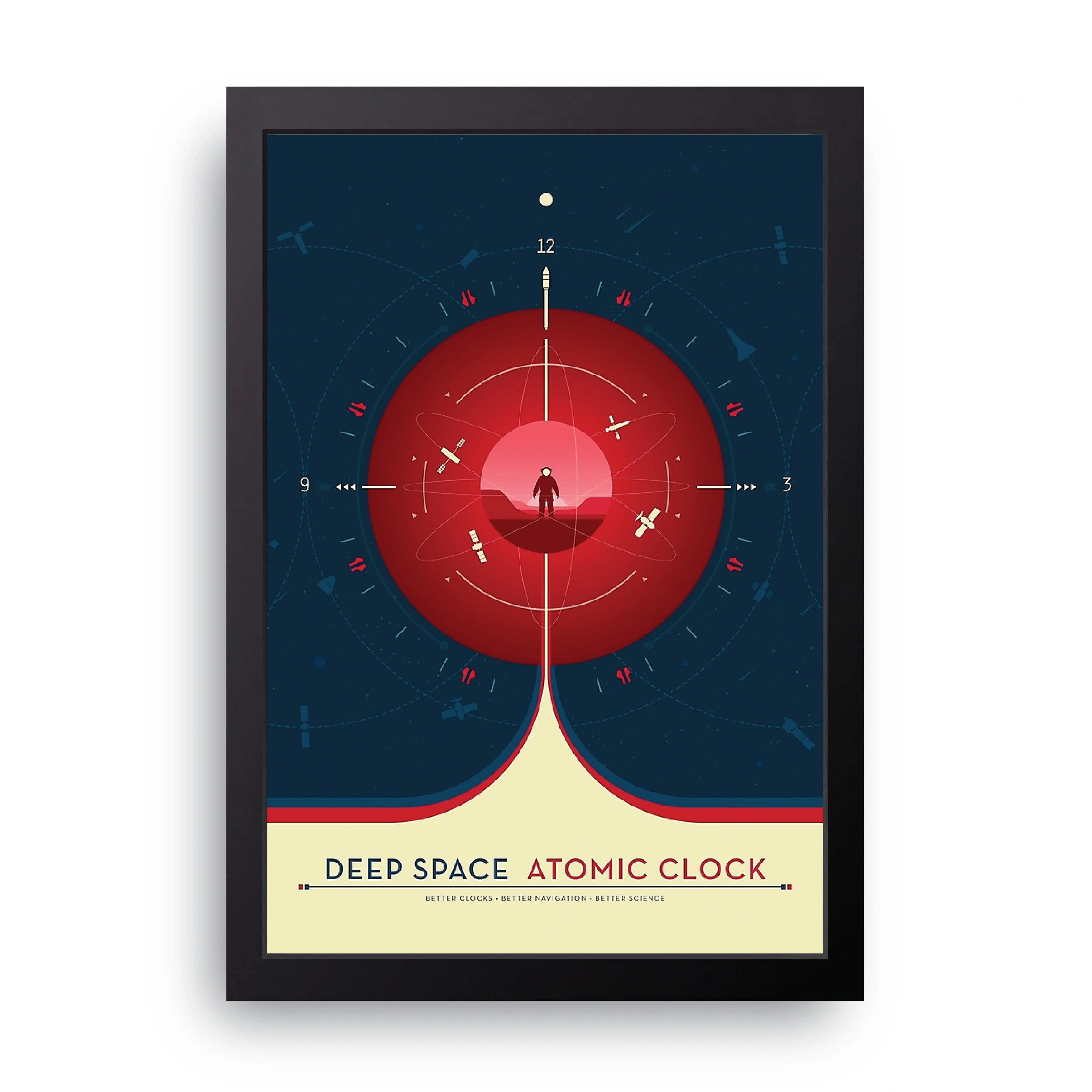 Deep Space Atomic Clock framed wall art print — HIBR