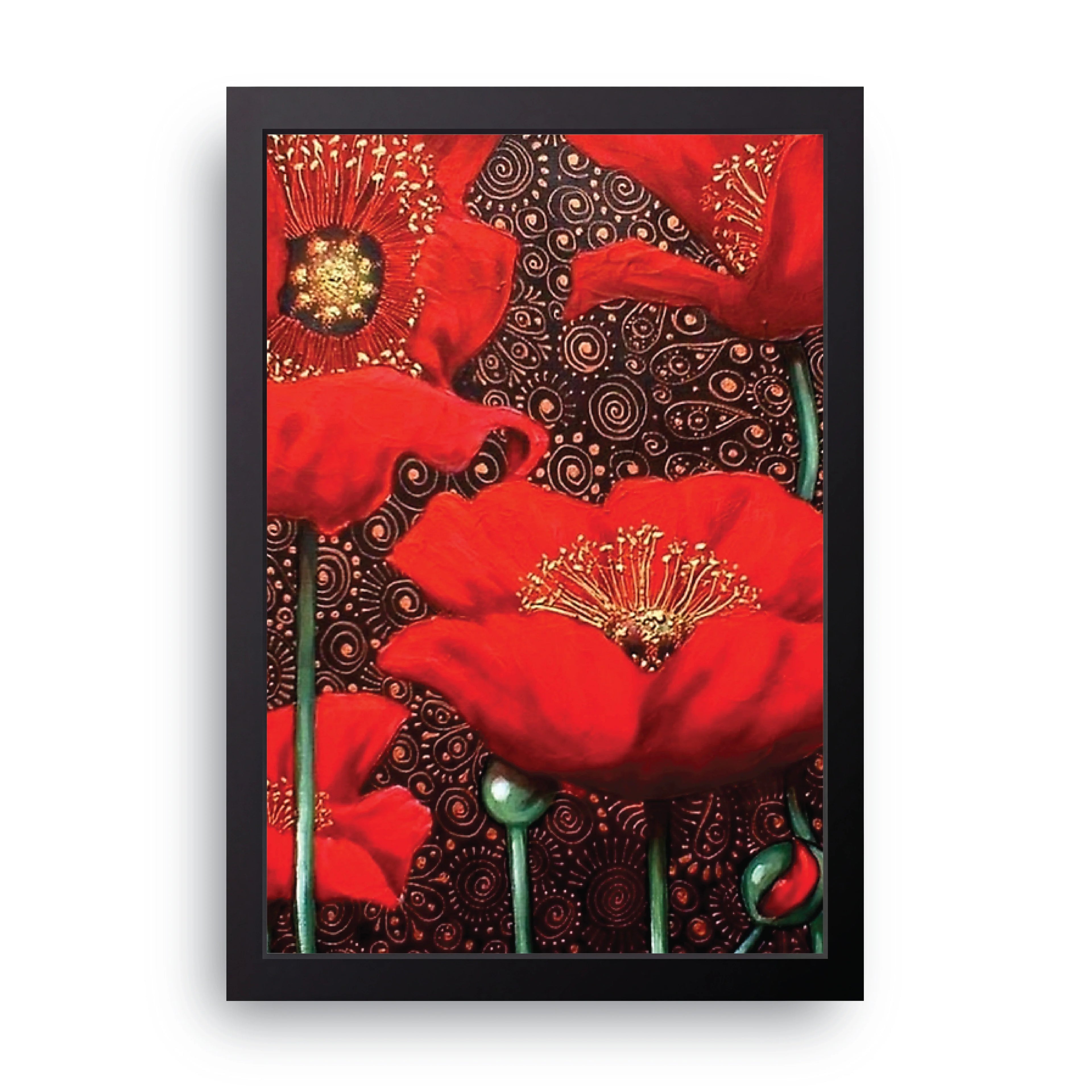 Red Poppies framed wall art print — HIBR