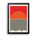 Sunset Waves framed wall art print — HIBR