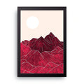 Crimson Mountains framed wall art print — HIBR