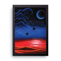 Alien Moons Sunset framed wall art print — HIBR