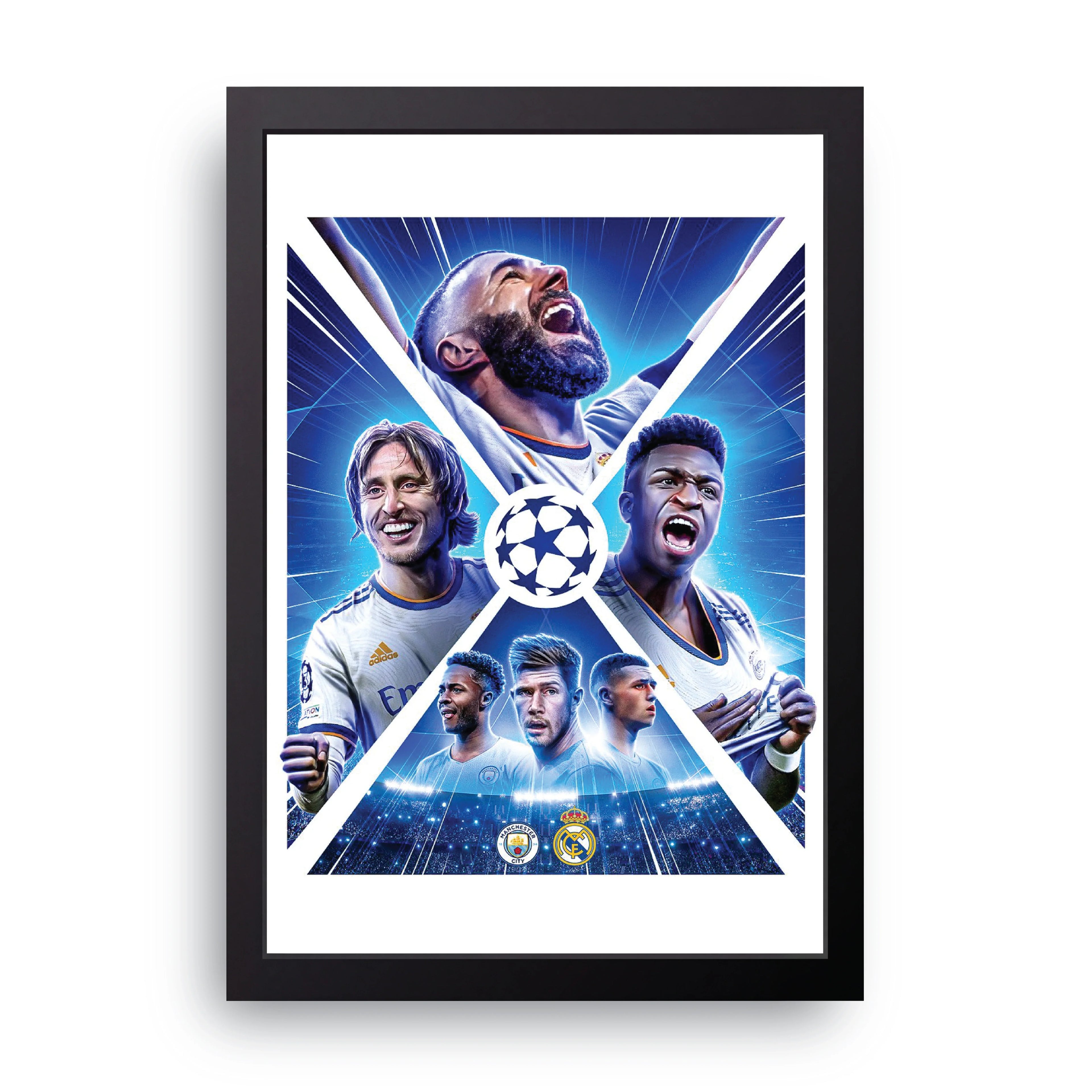 REAL MADRID VS. MAN CITY framed wall art print — HIBR