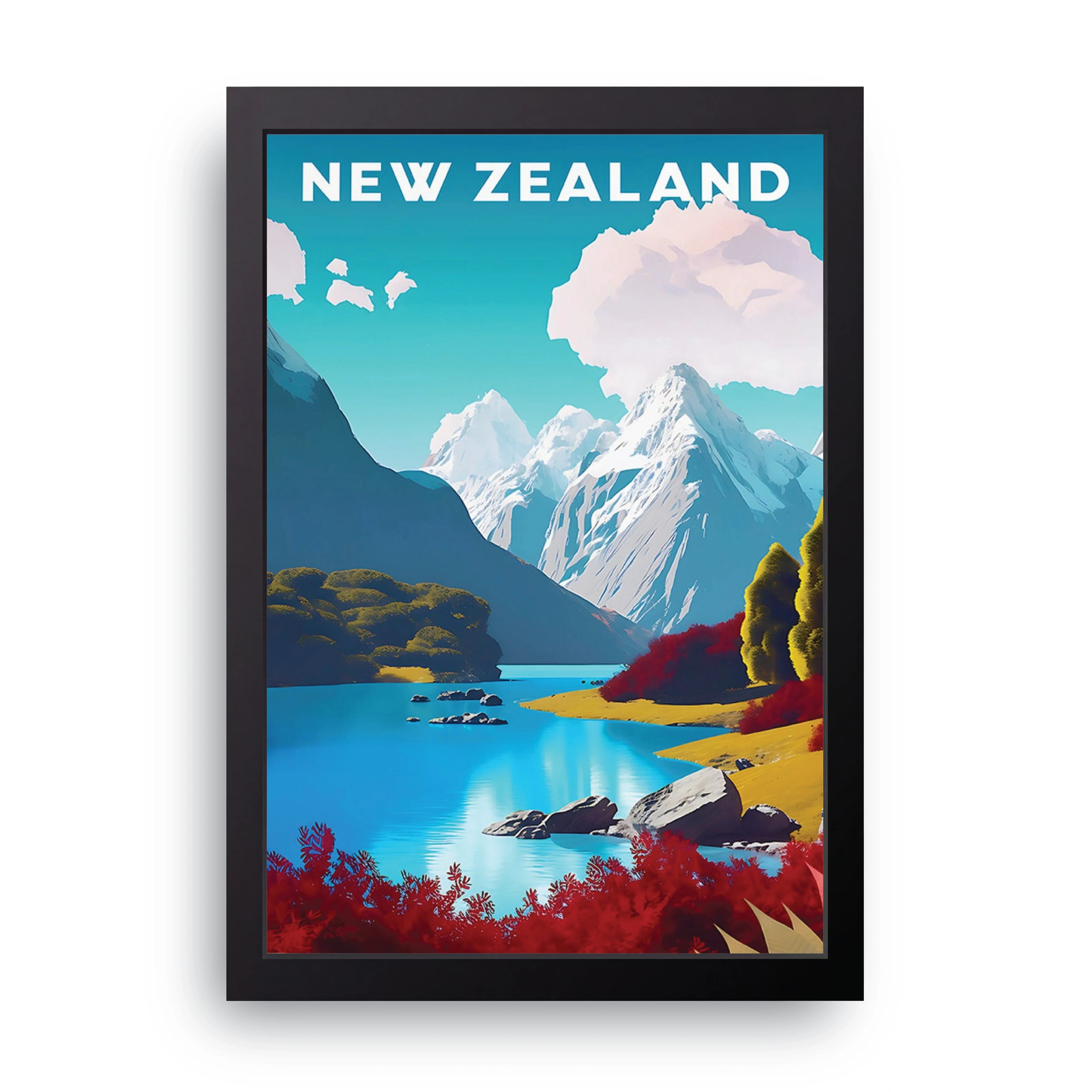 NEW ZEALAND framed wall art print — HIBR