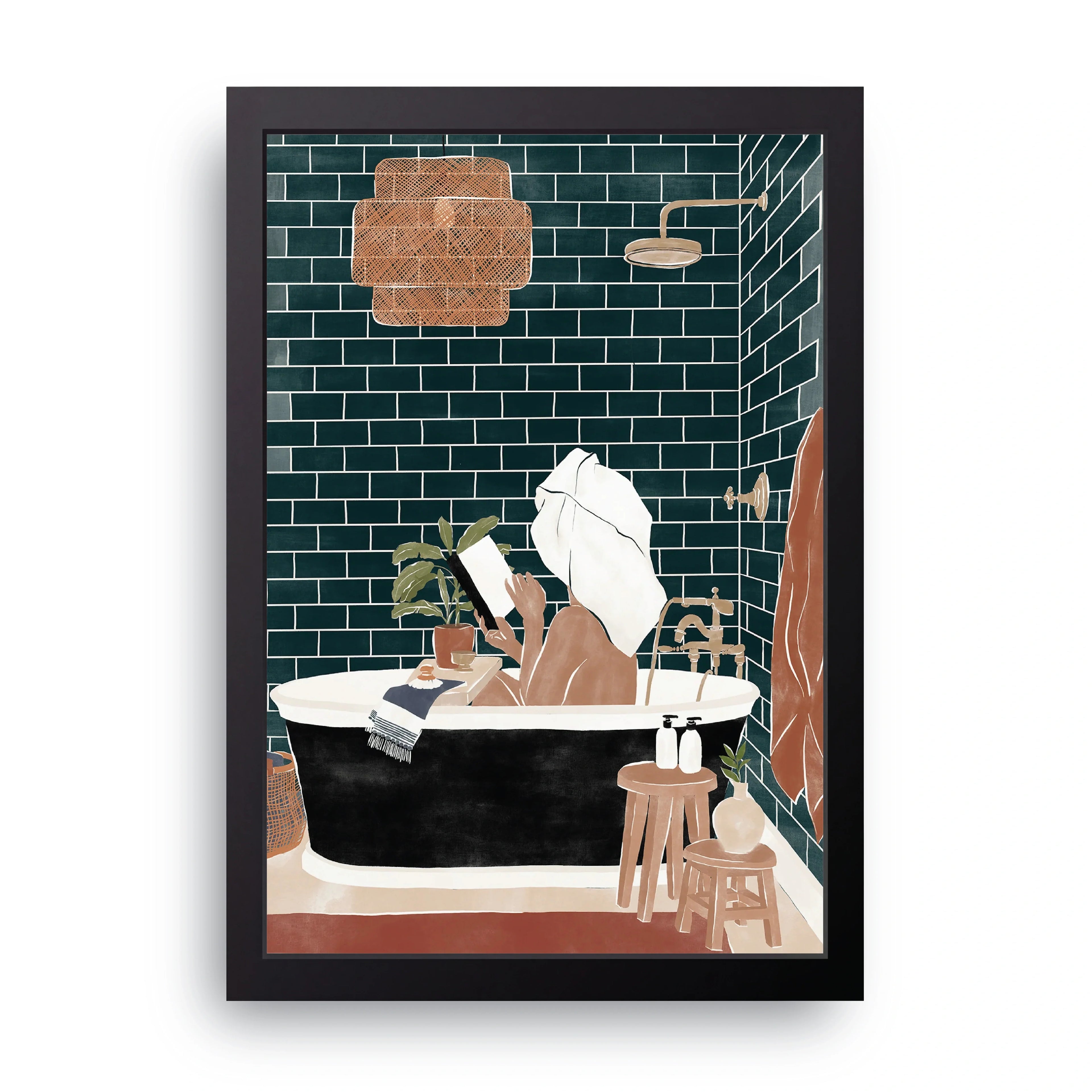 Bathtub Reading framed wall art print — HIBR