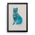 Blue Cat Sketch framed wall art print — HIBR