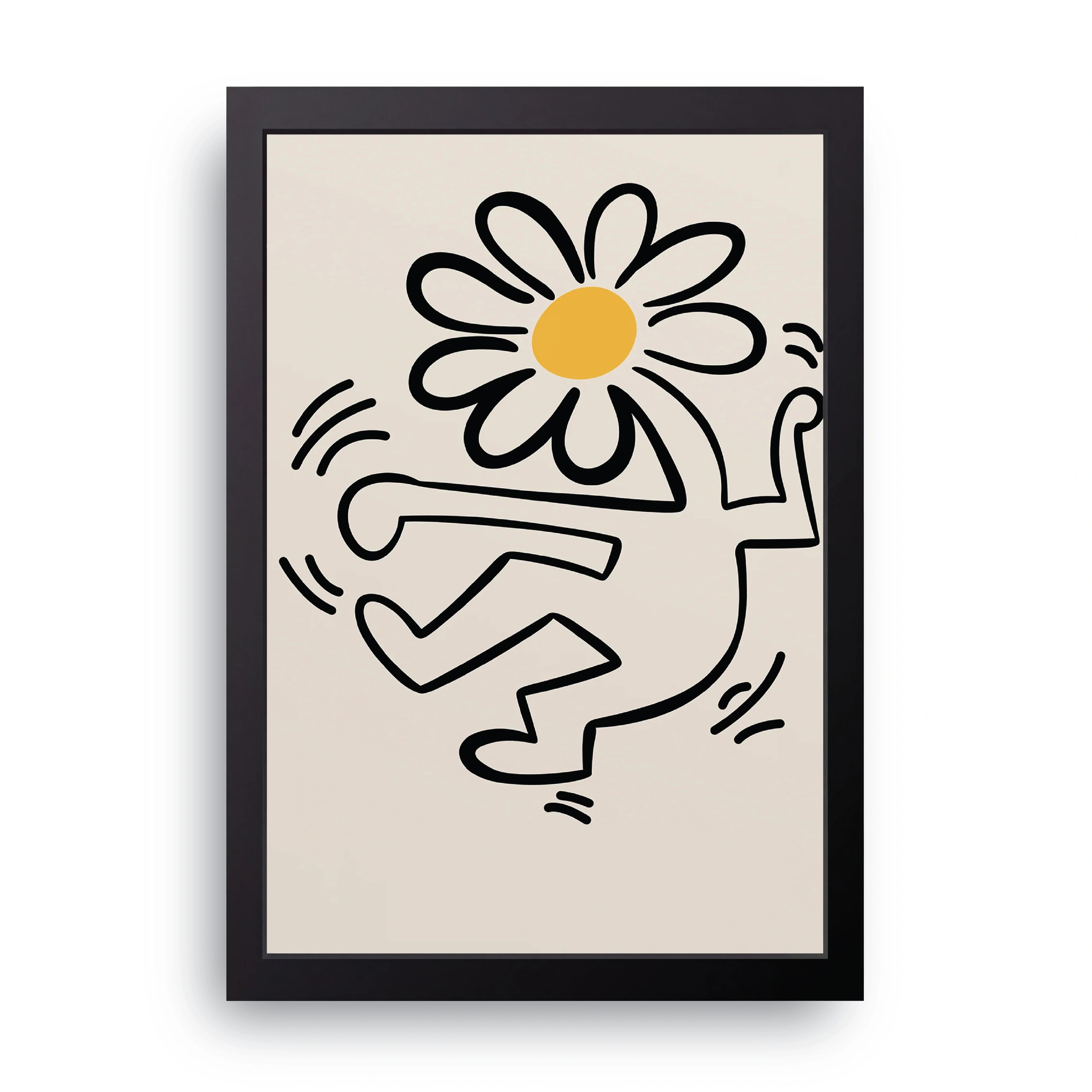 Keith Haring Flower framed wall art print — HIBR