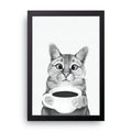 Sketch Cat Coffee framed wall art print — HIBR