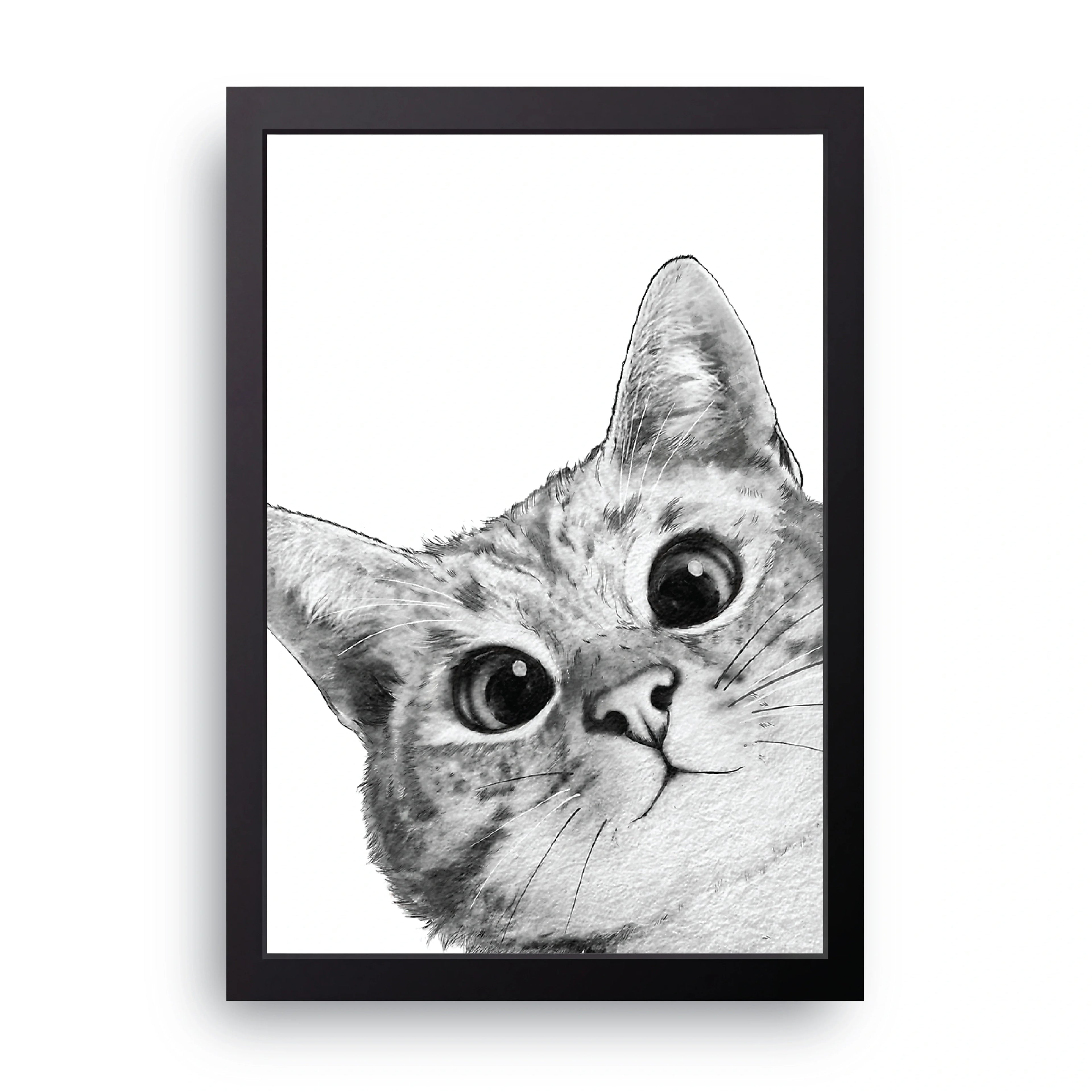 Peeking Kitten framed wall art print — HIBR