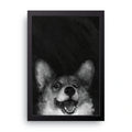 Laughing Corgi framed wall art print — HIBR