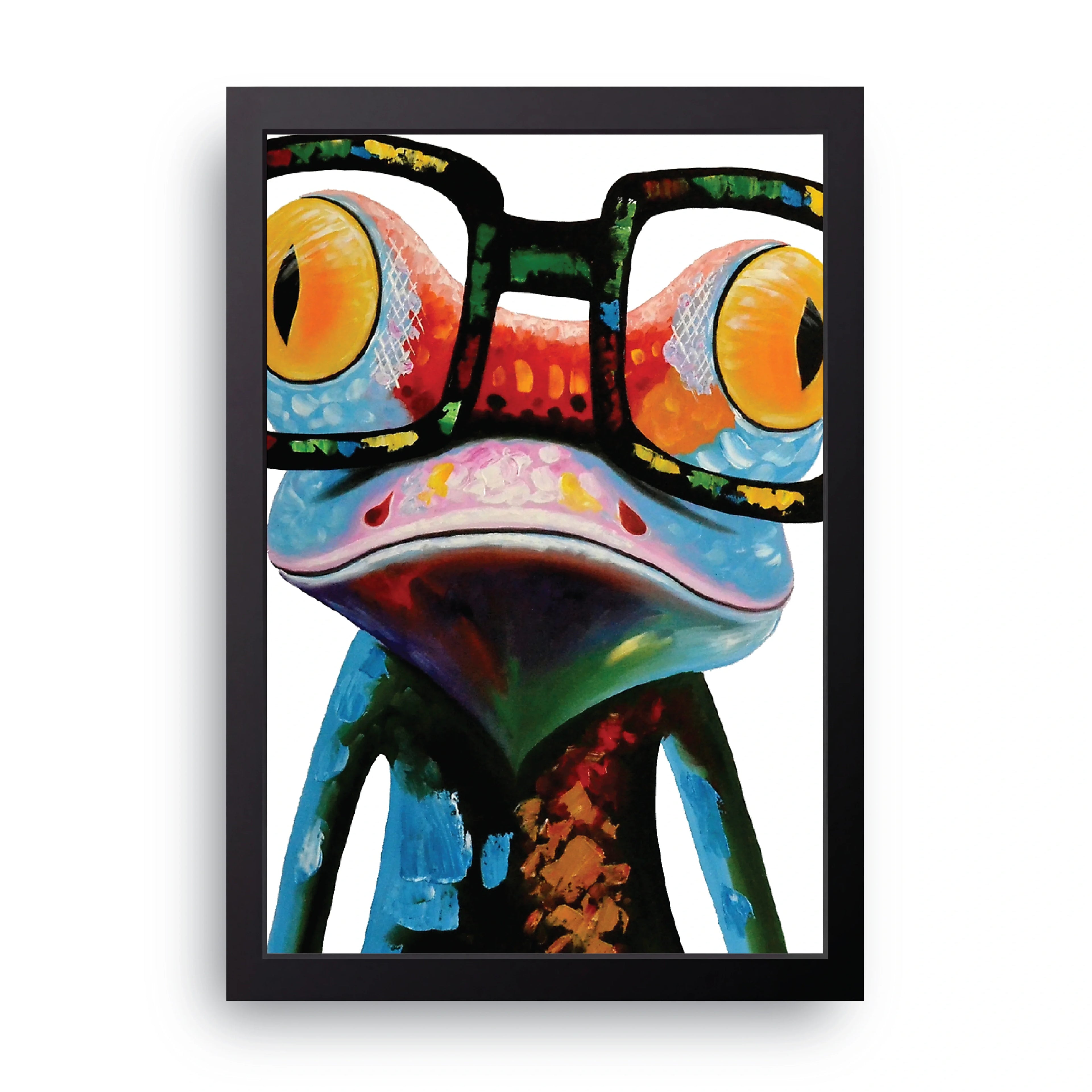 Bespectacled Frog framed wall art print — HIBR