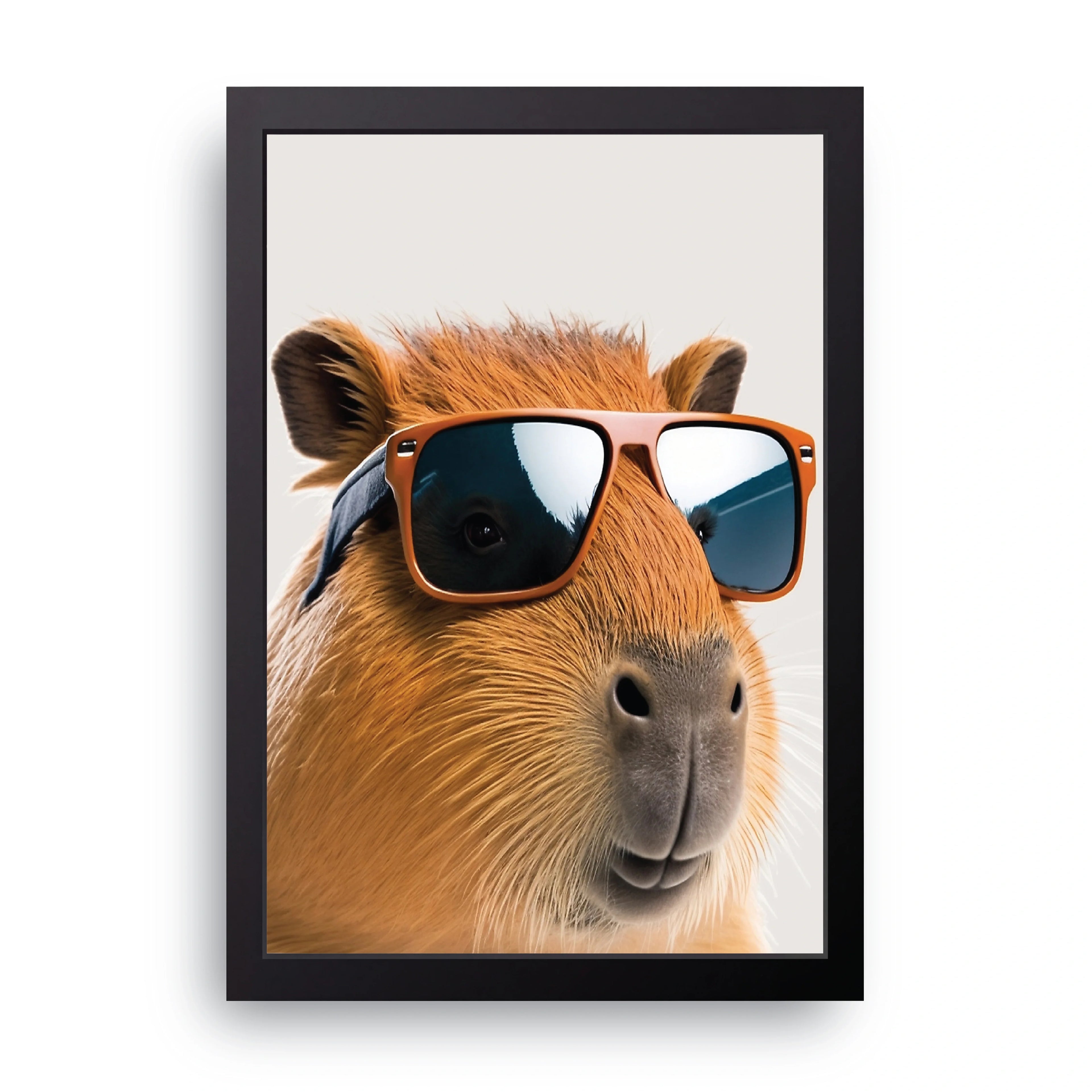 Capybara Sunglasses framed wall art print — HIBR