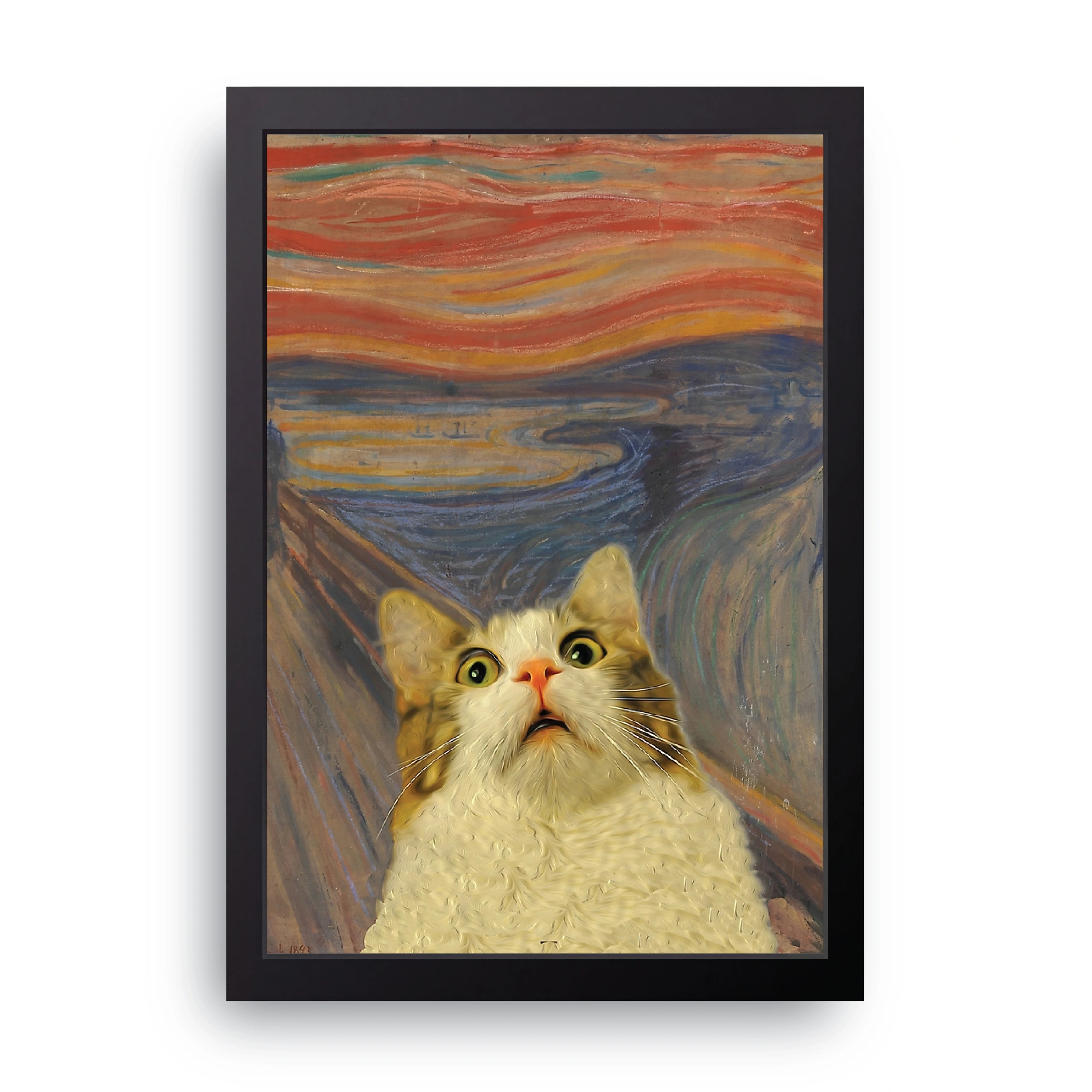 Screaming Cat framed wall art print — HIBR