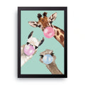 Bubblegum Giraffes framed wall art print — HIBR