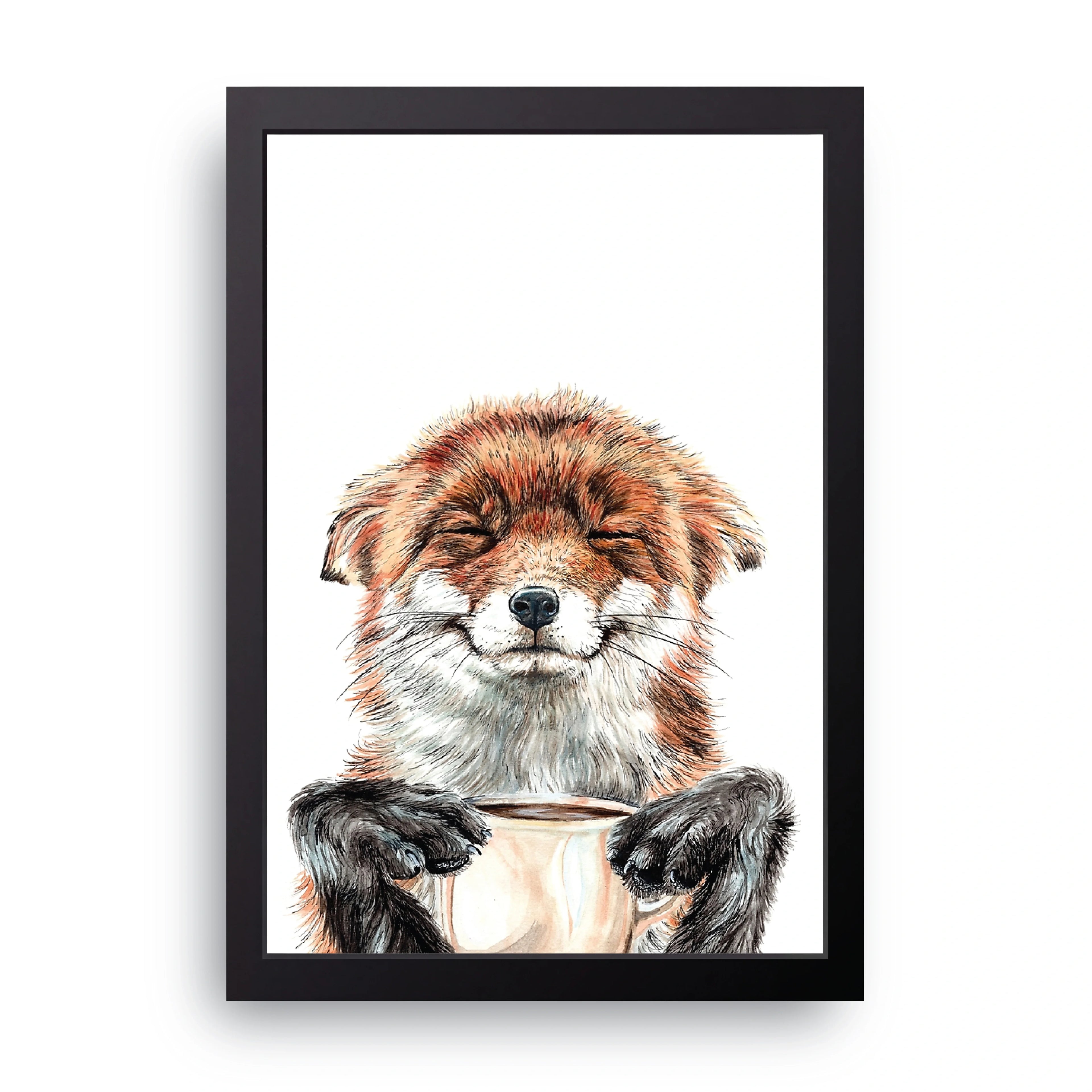 Sleepy Fox framed wall art print — HIBR