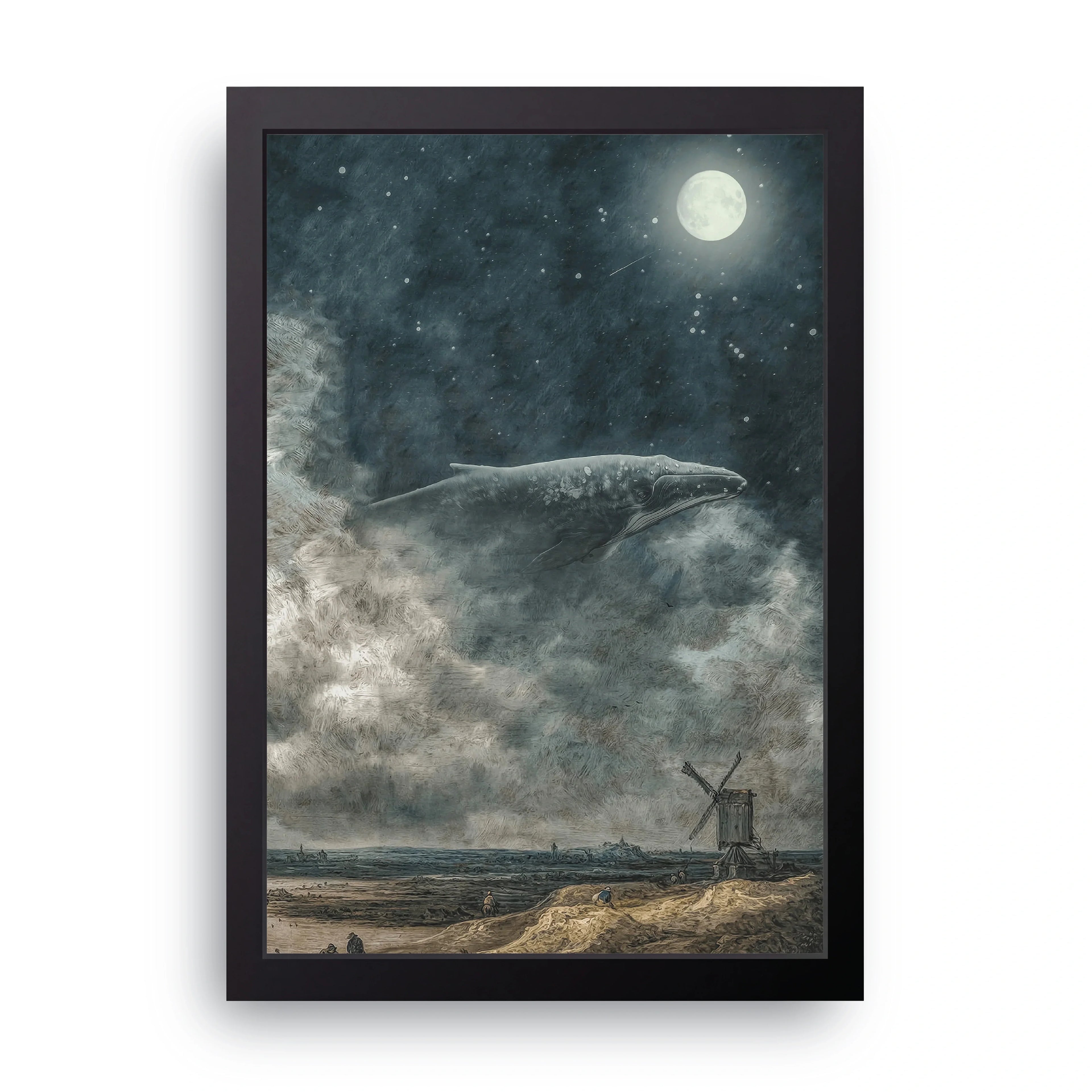 Flying Whale framed wall art print — HIBR