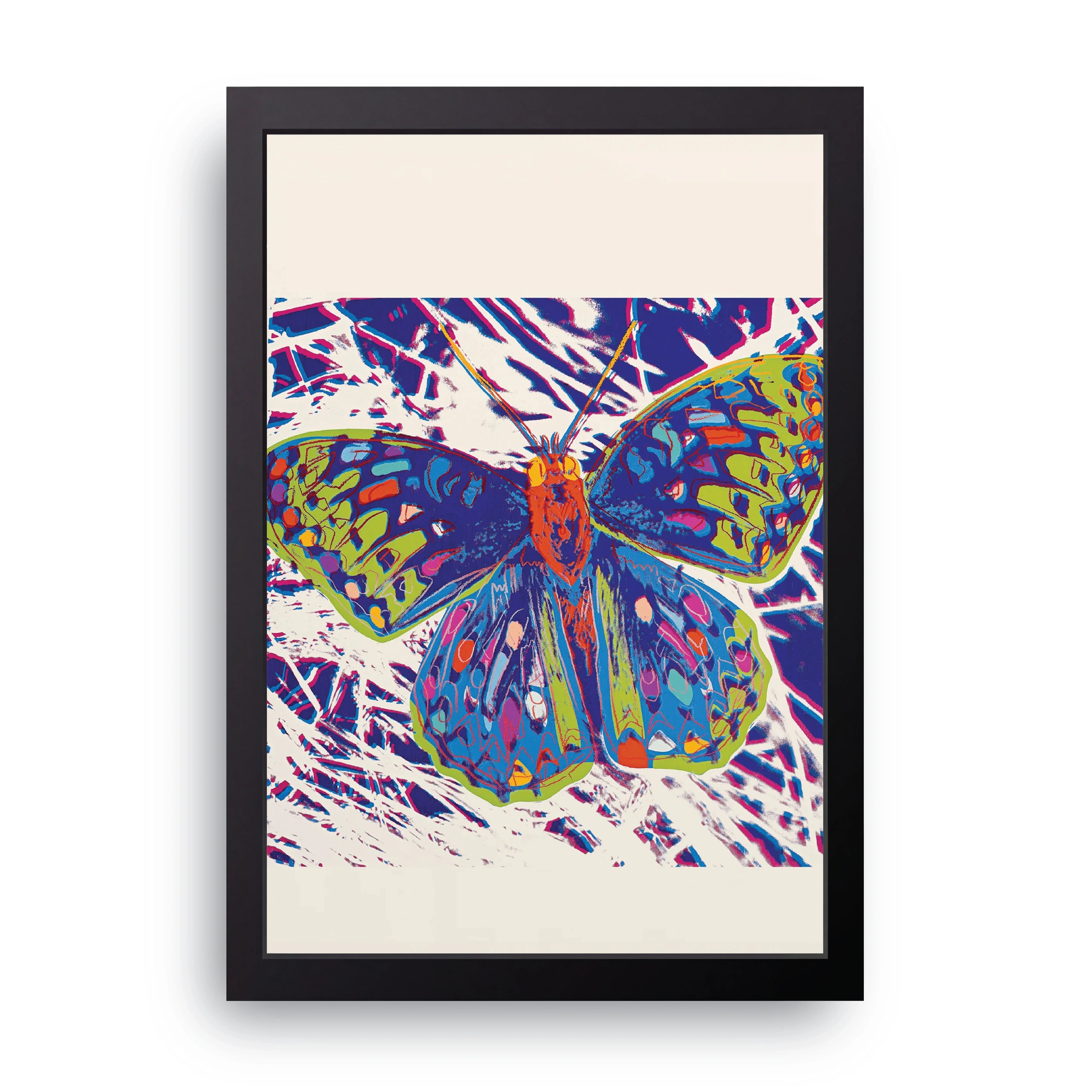 Neon Butterfly framed wall art print — HIBR
