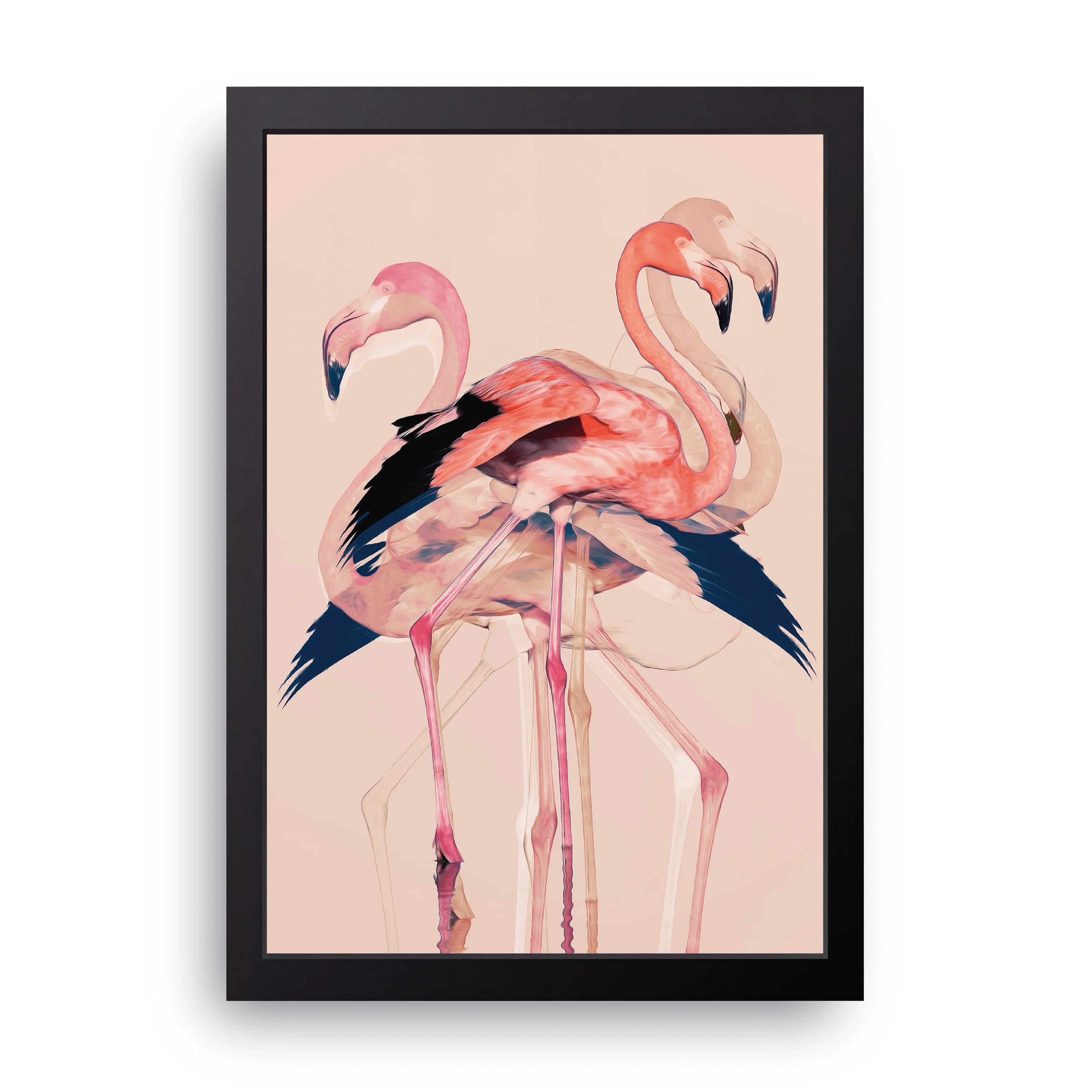 Flamingo Pair framed wall art print — HIBR