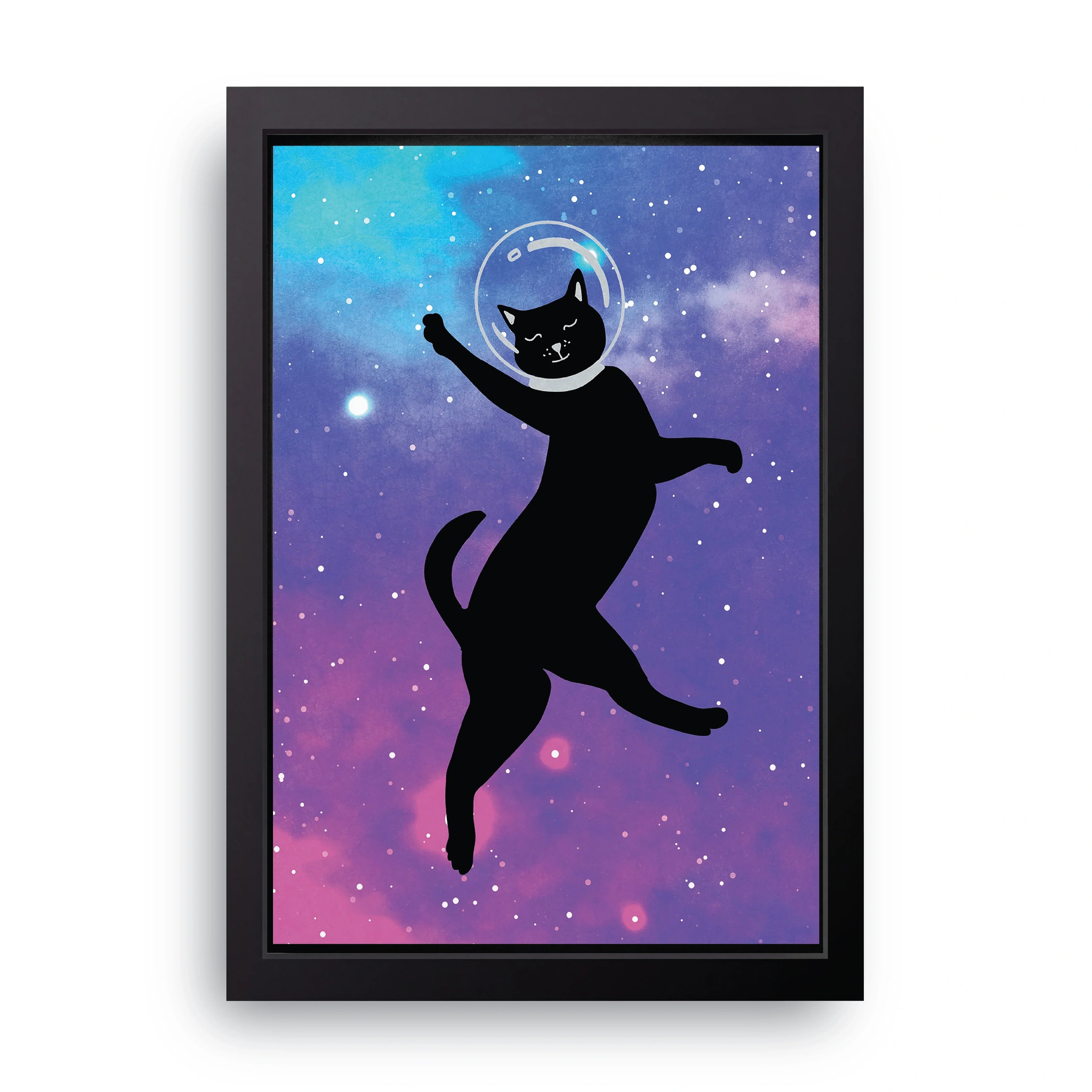 Space Cat framed wall art print — HIBR