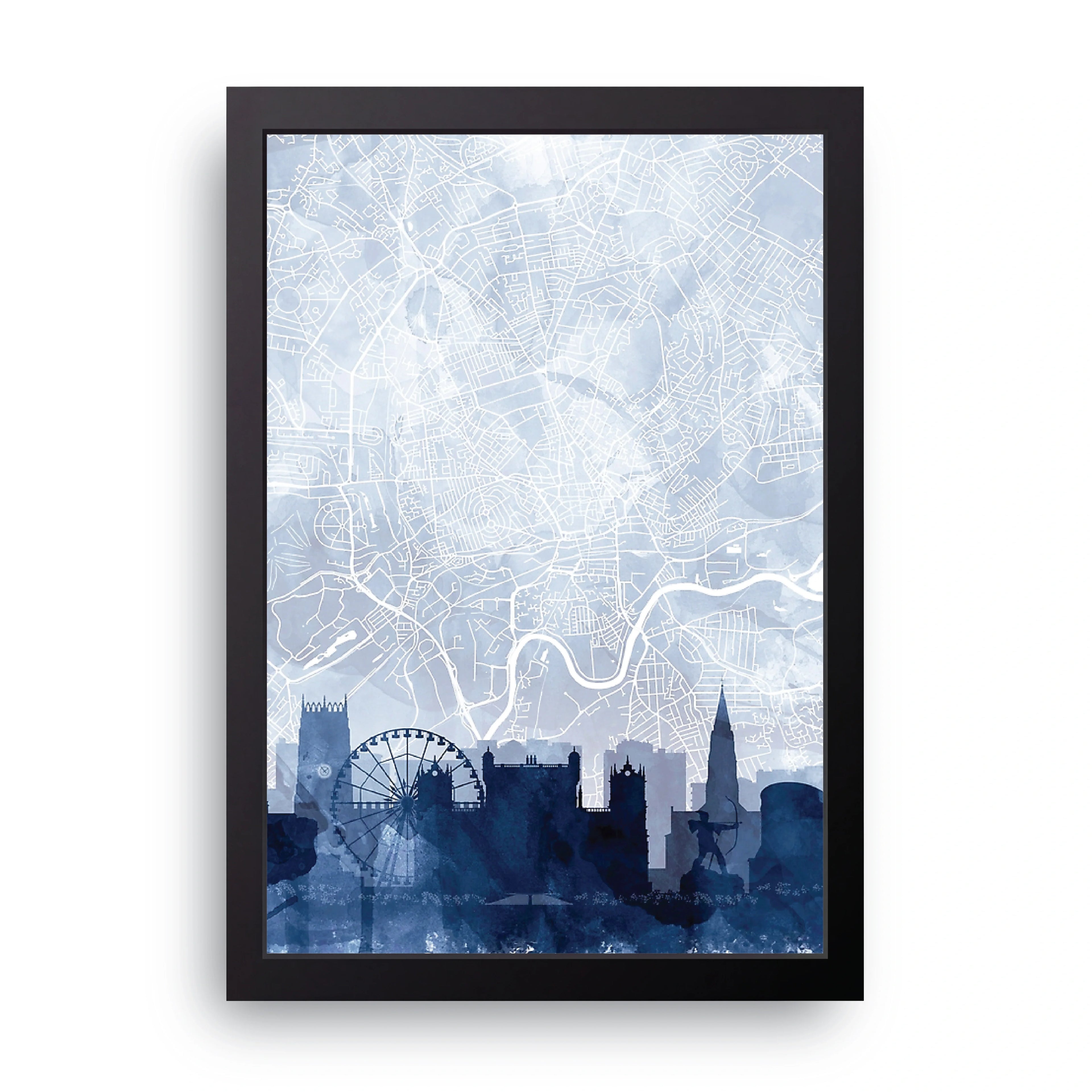 City Map framed wall art print — HIBR