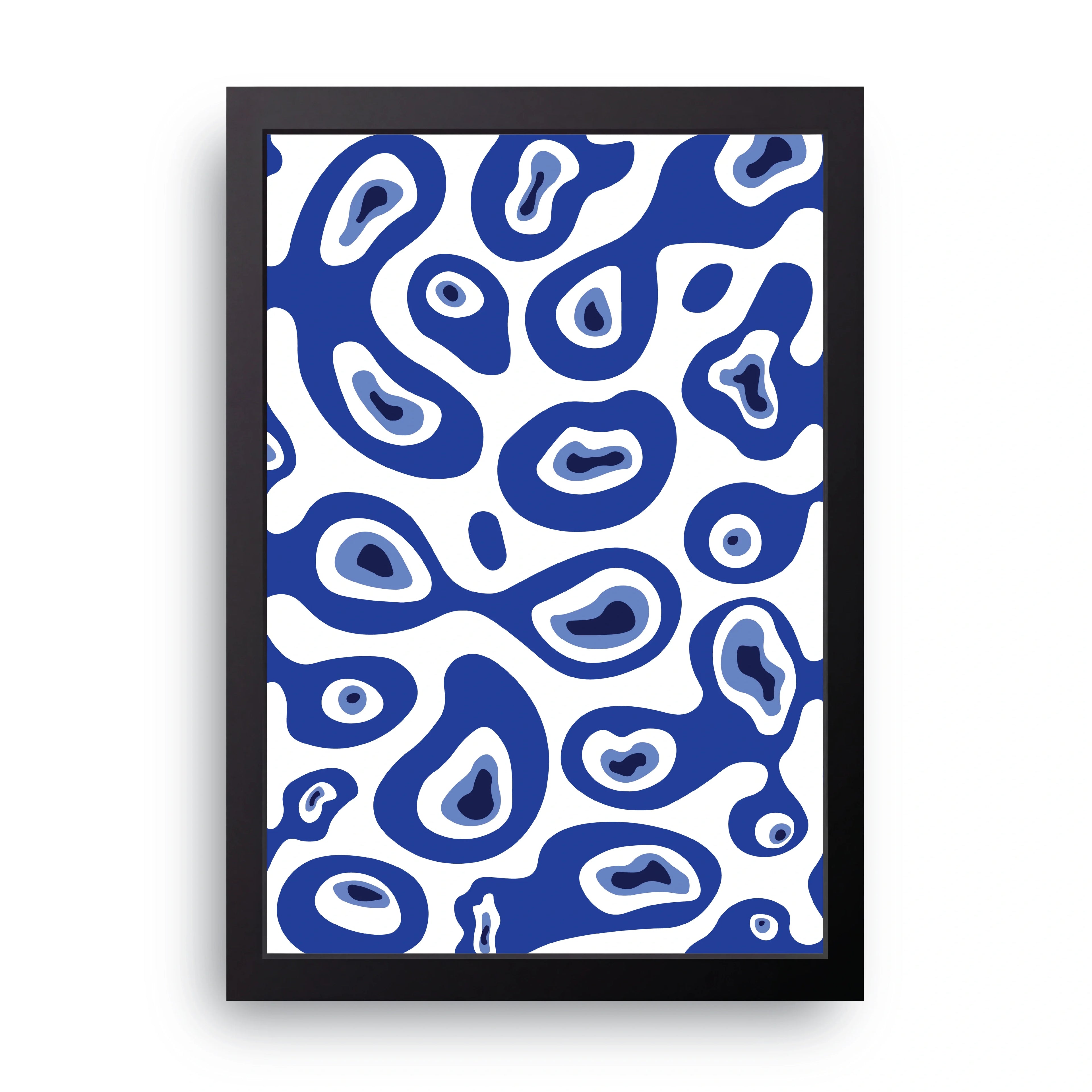 Blue Blobs framed wall art print — HIBR