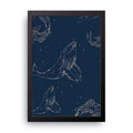Whale Sketch framed wall art print — HIBR