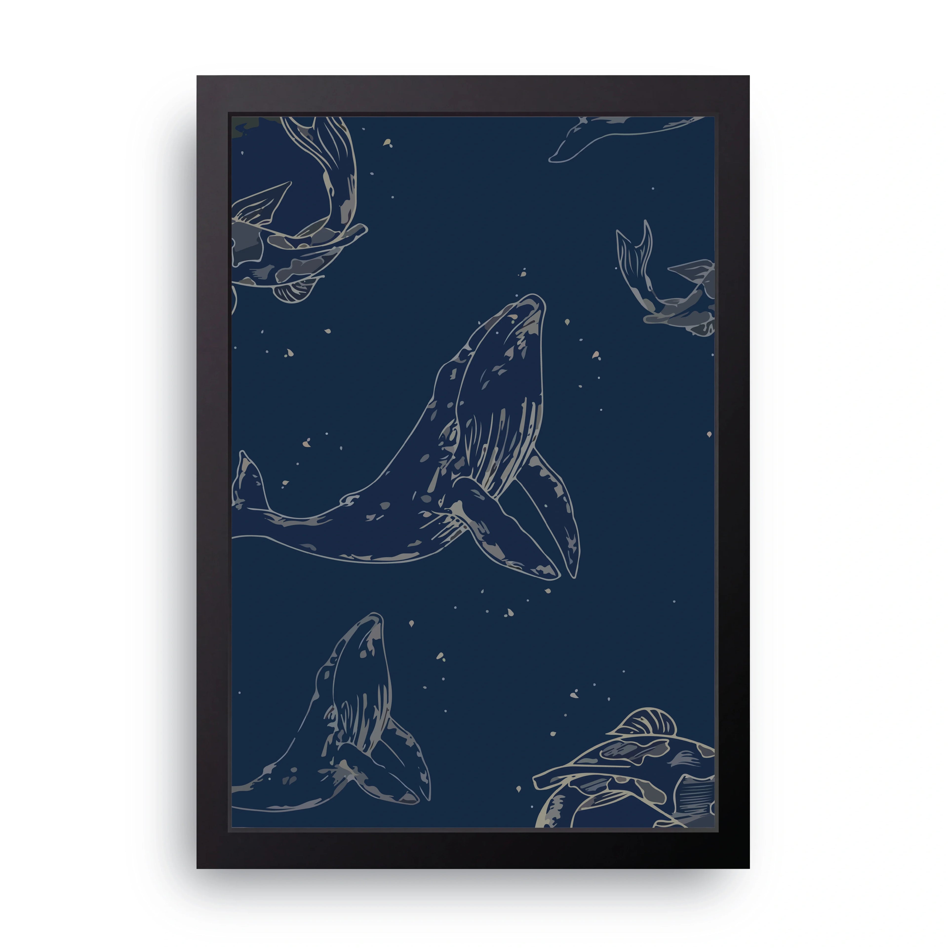Whale Sketch framed wall art print — HIBR