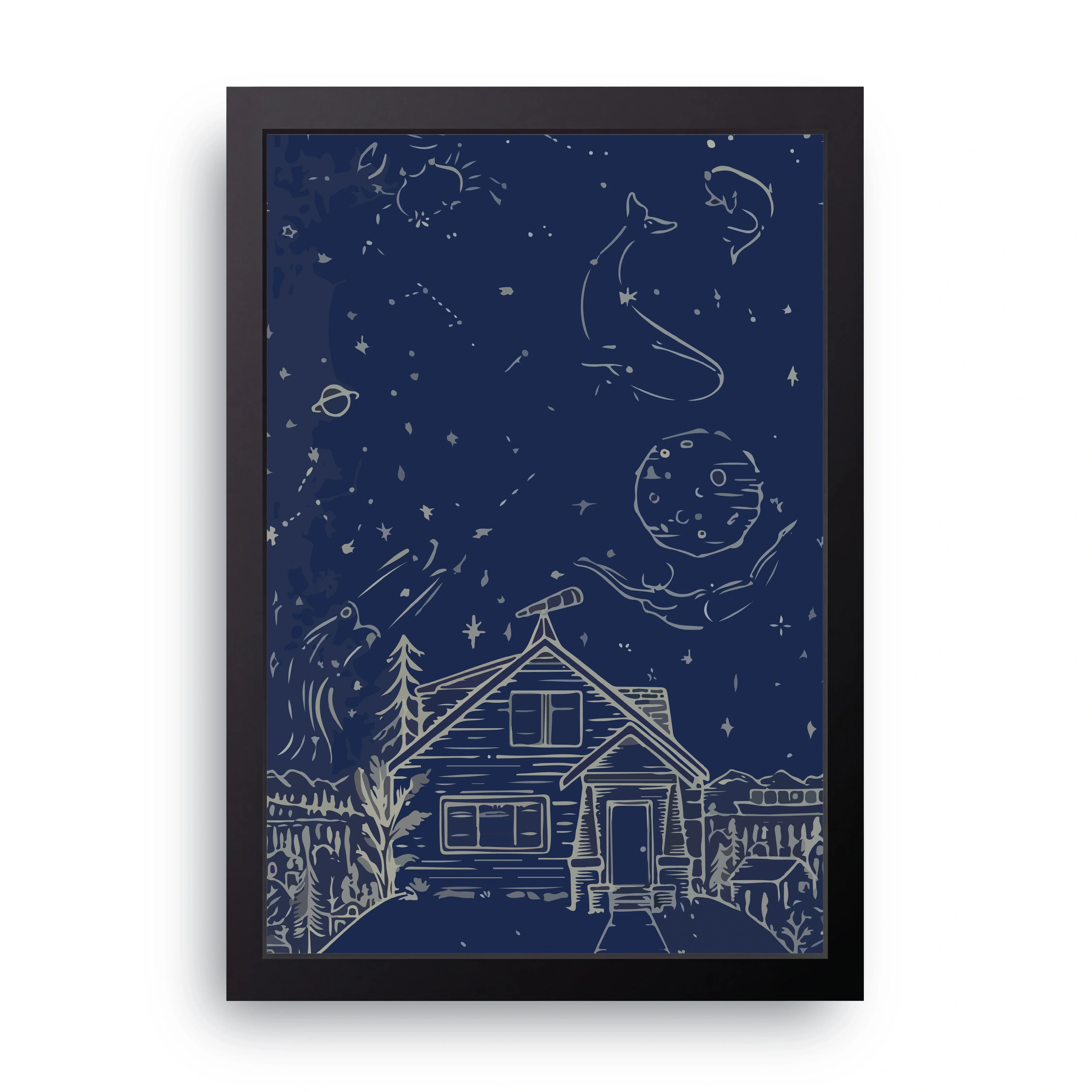 Starry Cabin framed wall art print — HIBR
