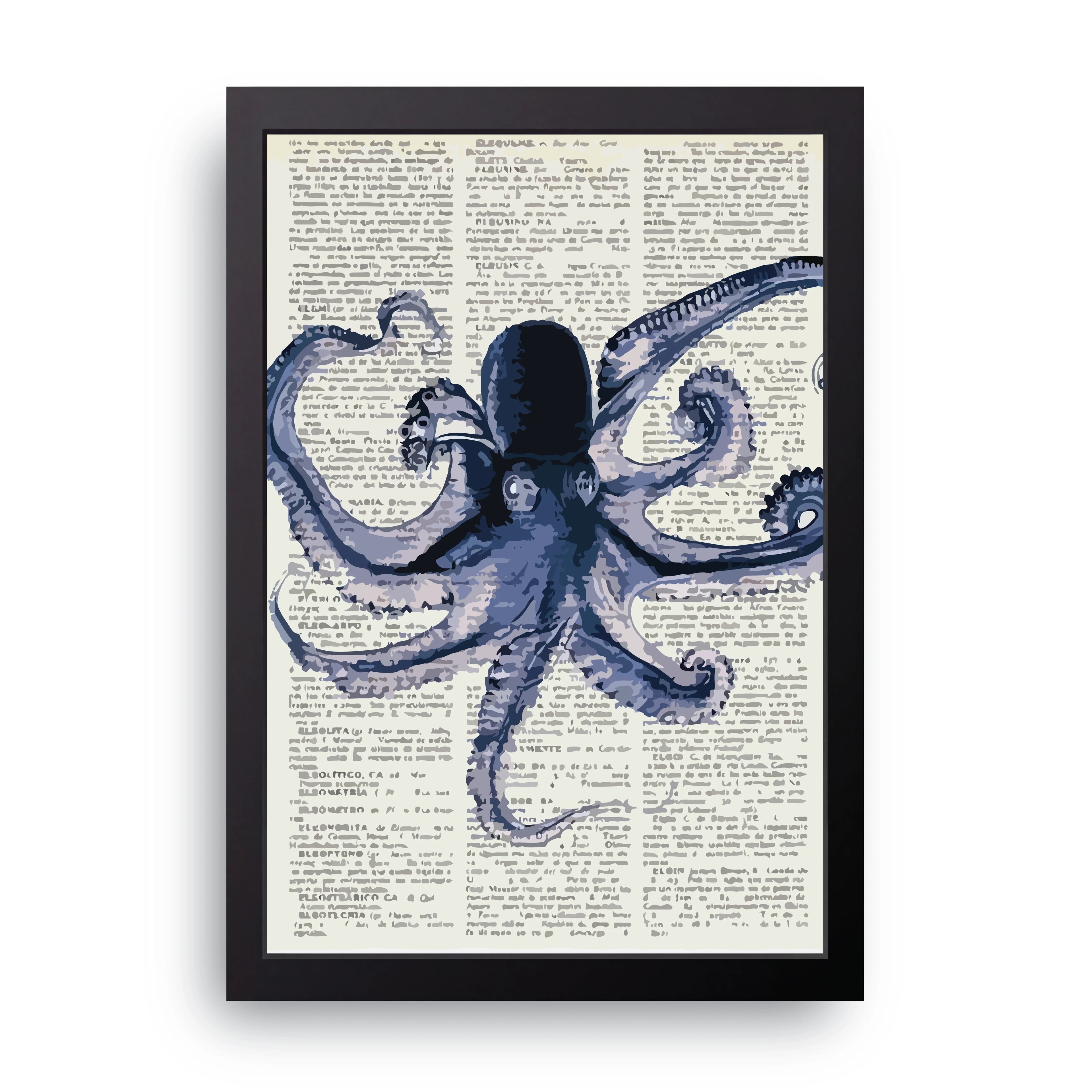 Vintage Octopus framed wall art print — HIBR