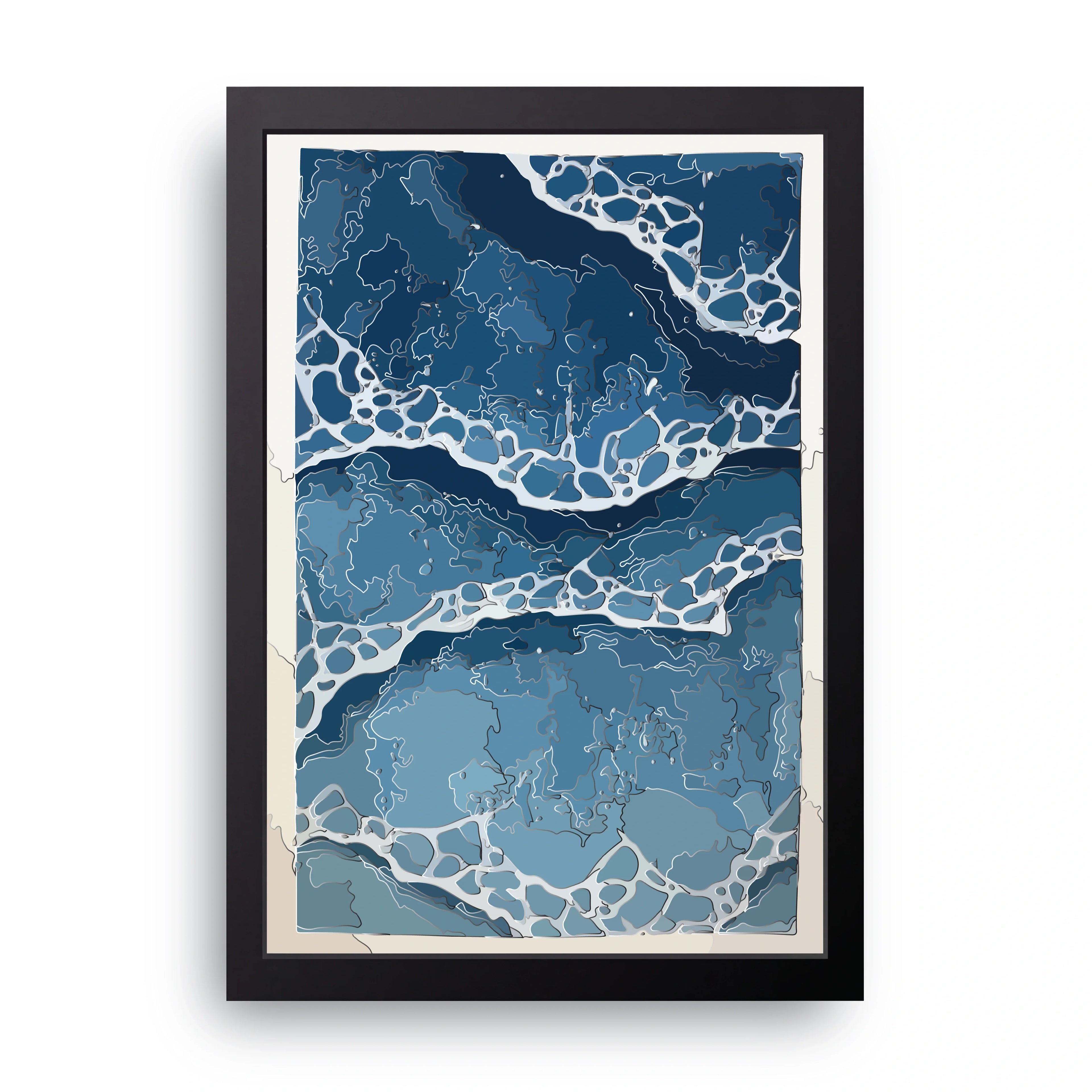Ocean Waves framed wall art print — HIBR