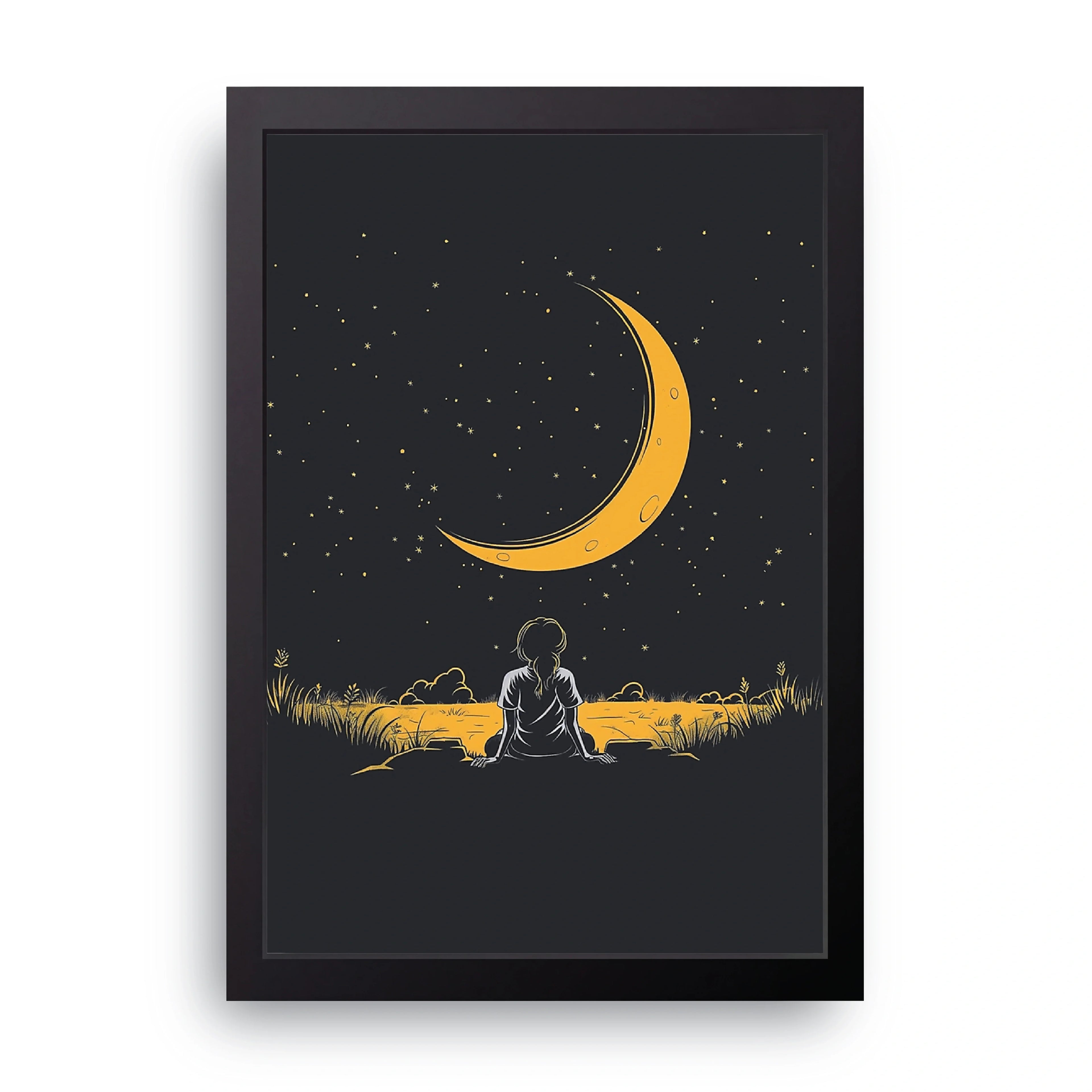 Moonlit Solitude framed wall art print — HIBR