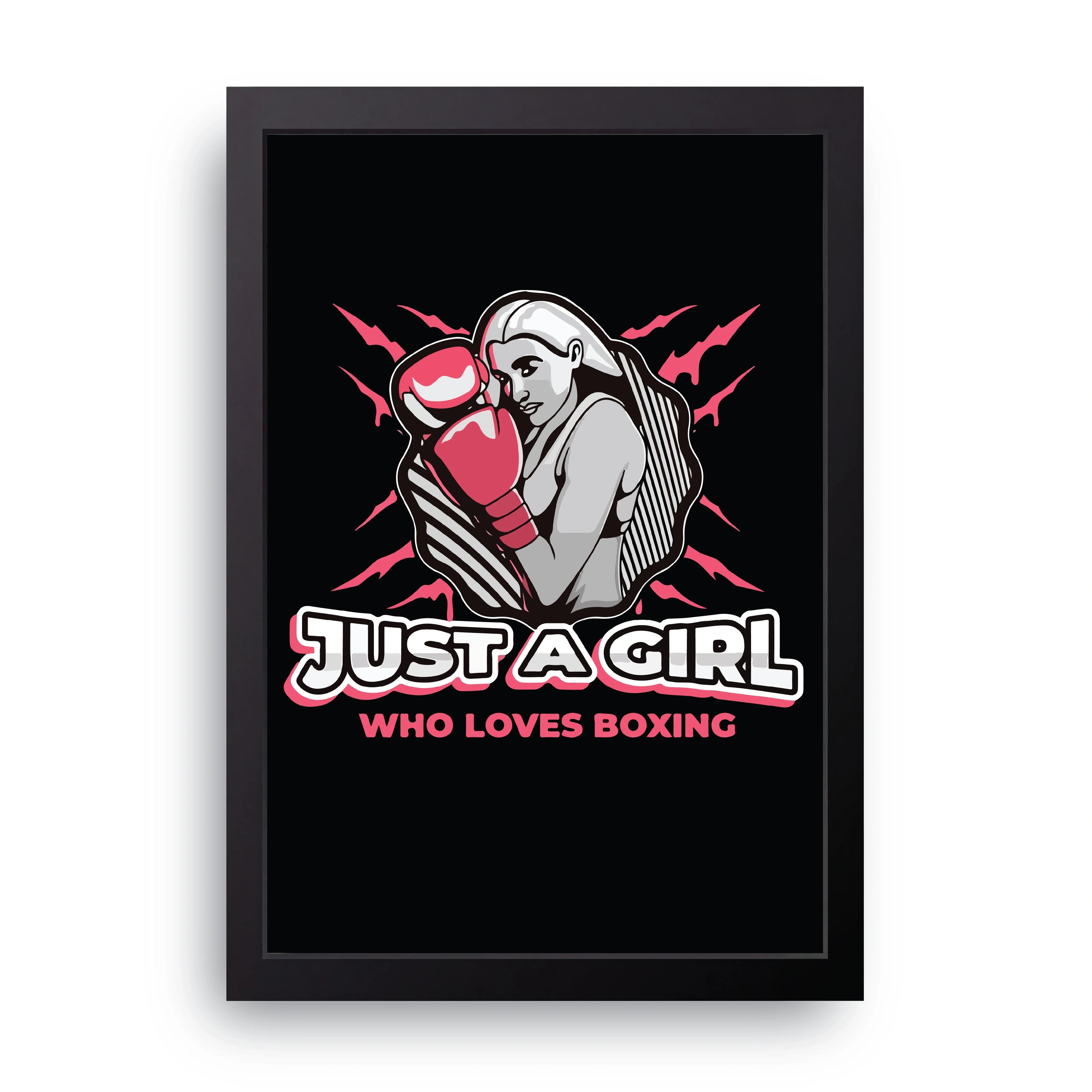 Girl Loves Boxing framed wall art print — HIBR