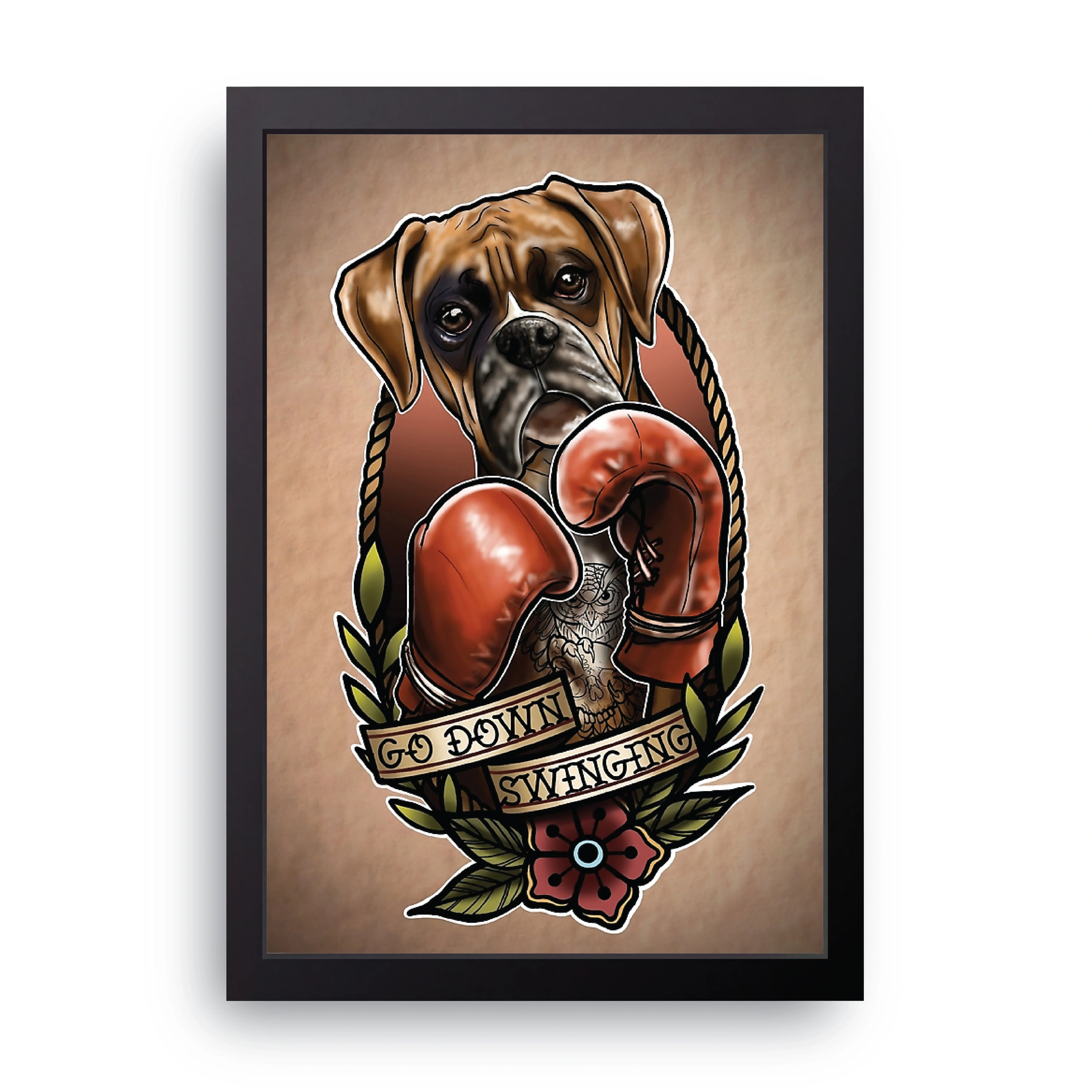 Go Down Swinging framed wall art print — HIBR