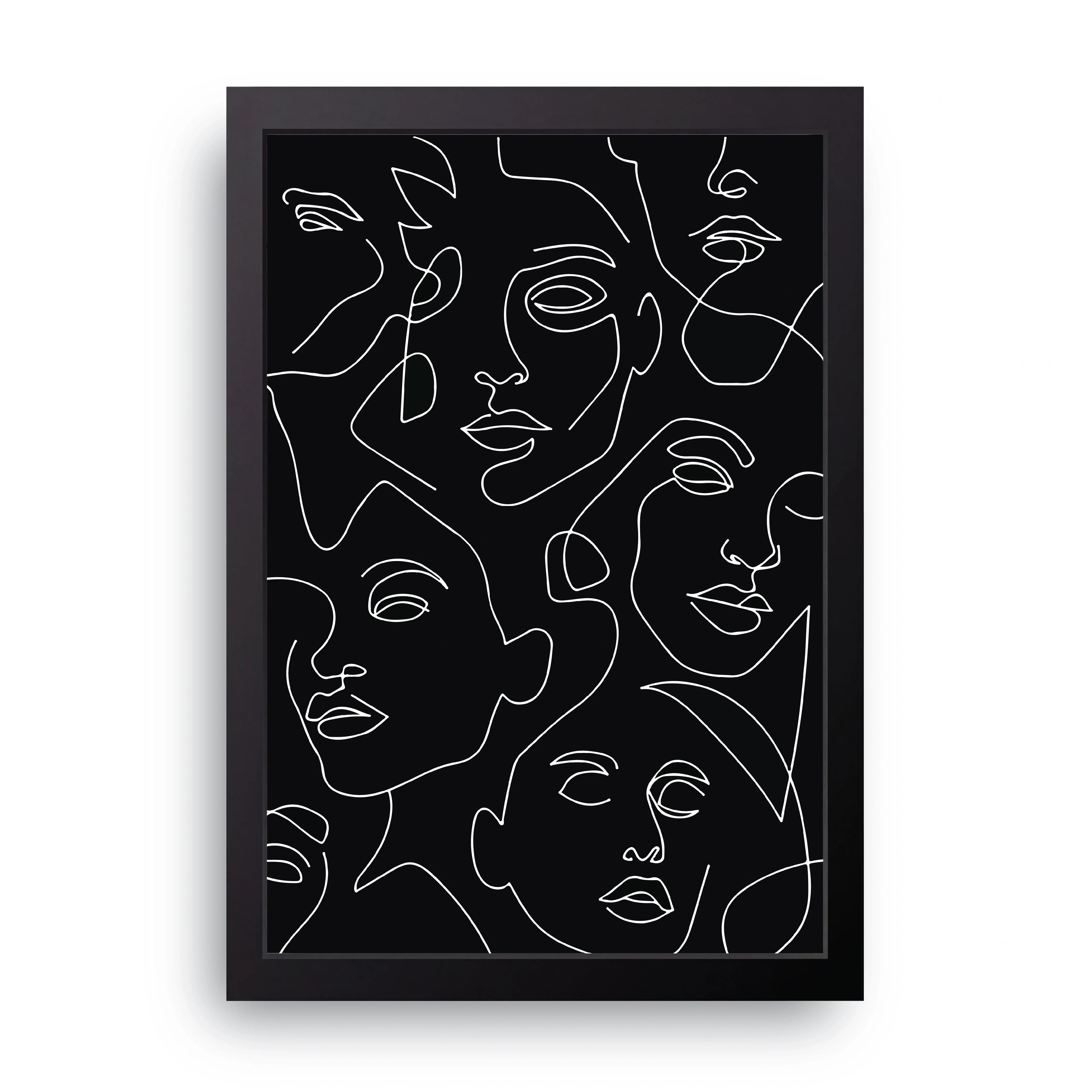 Line Faces framed wall art print — HIBR