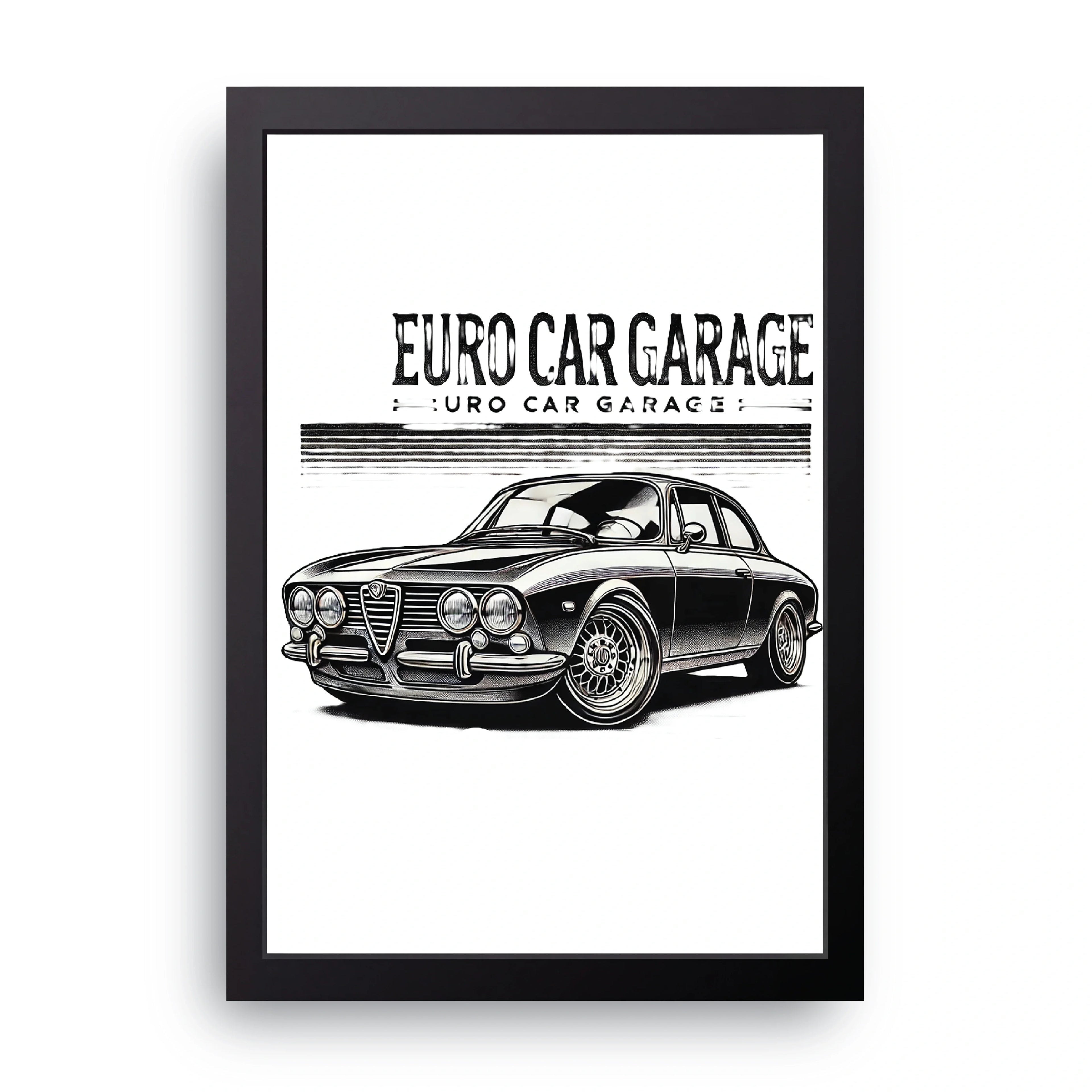 Euro Car Garage framed wall art print — HIBR