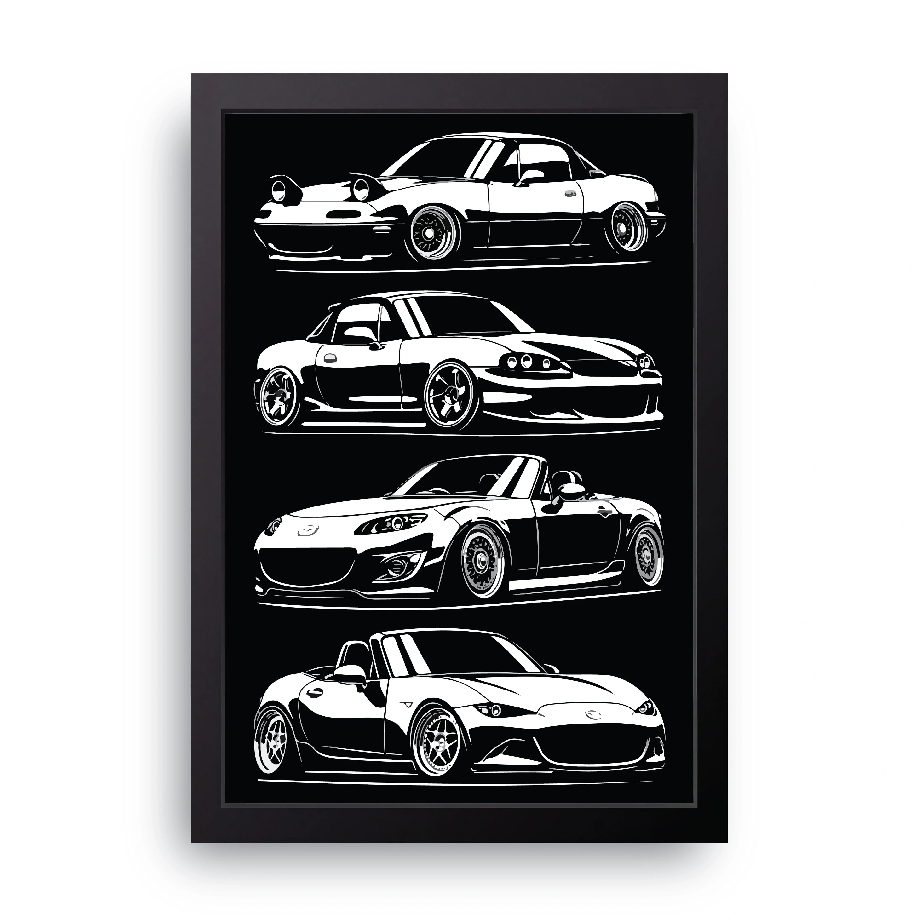 Miata Lineup framed wall art print — HIBR