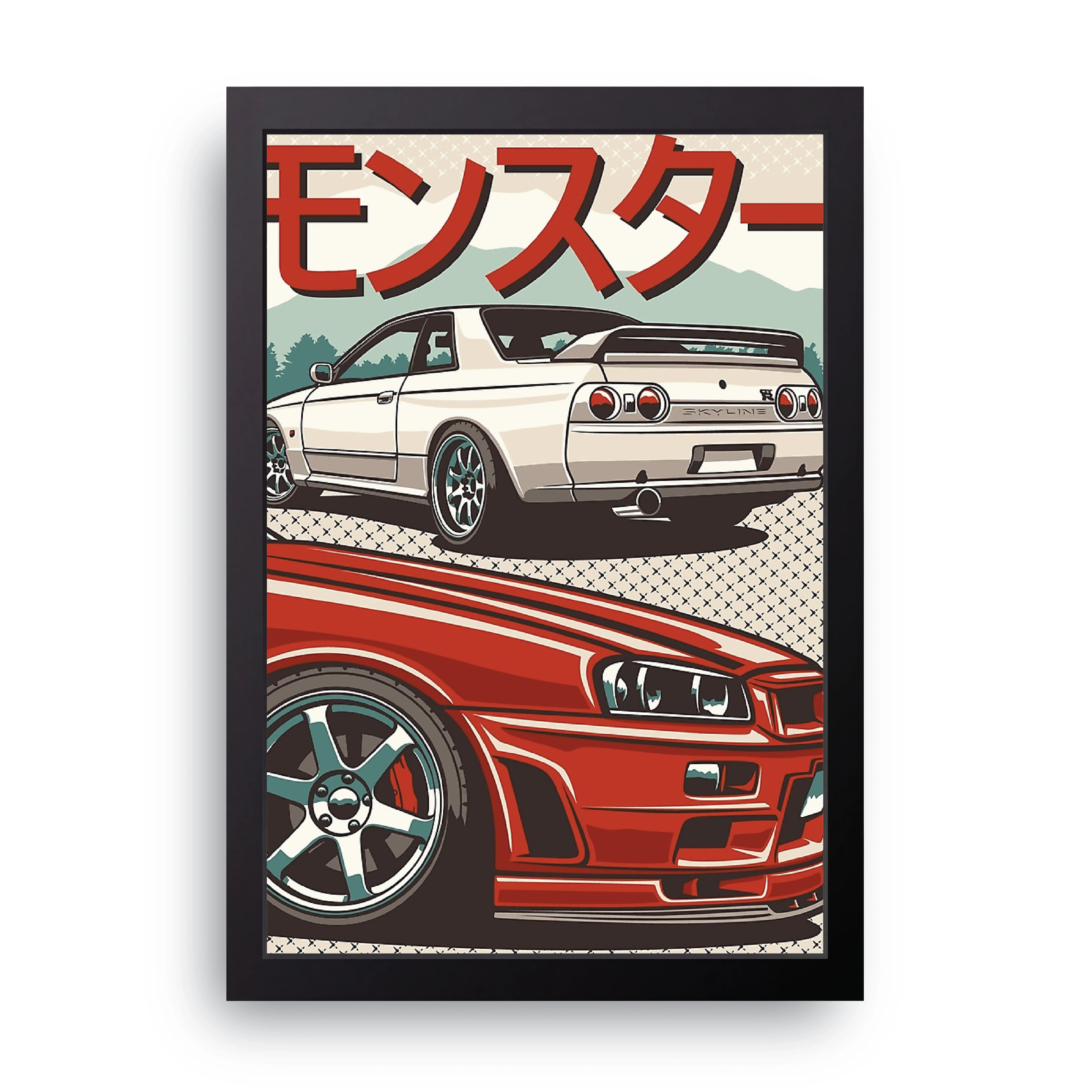 Skyline Monster framed wall art print — HIBR