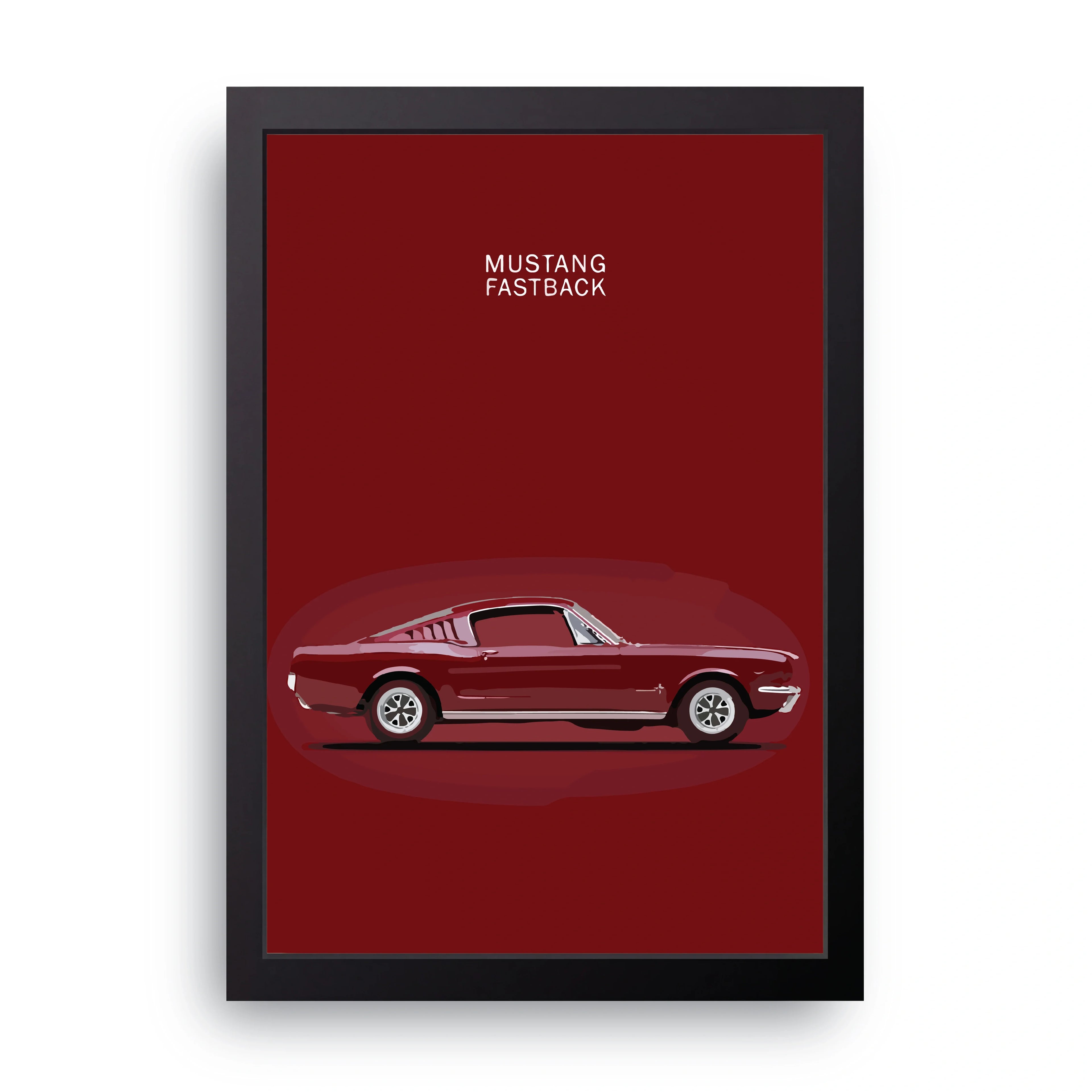 Mustang Fastback framed wall art print — HIBR