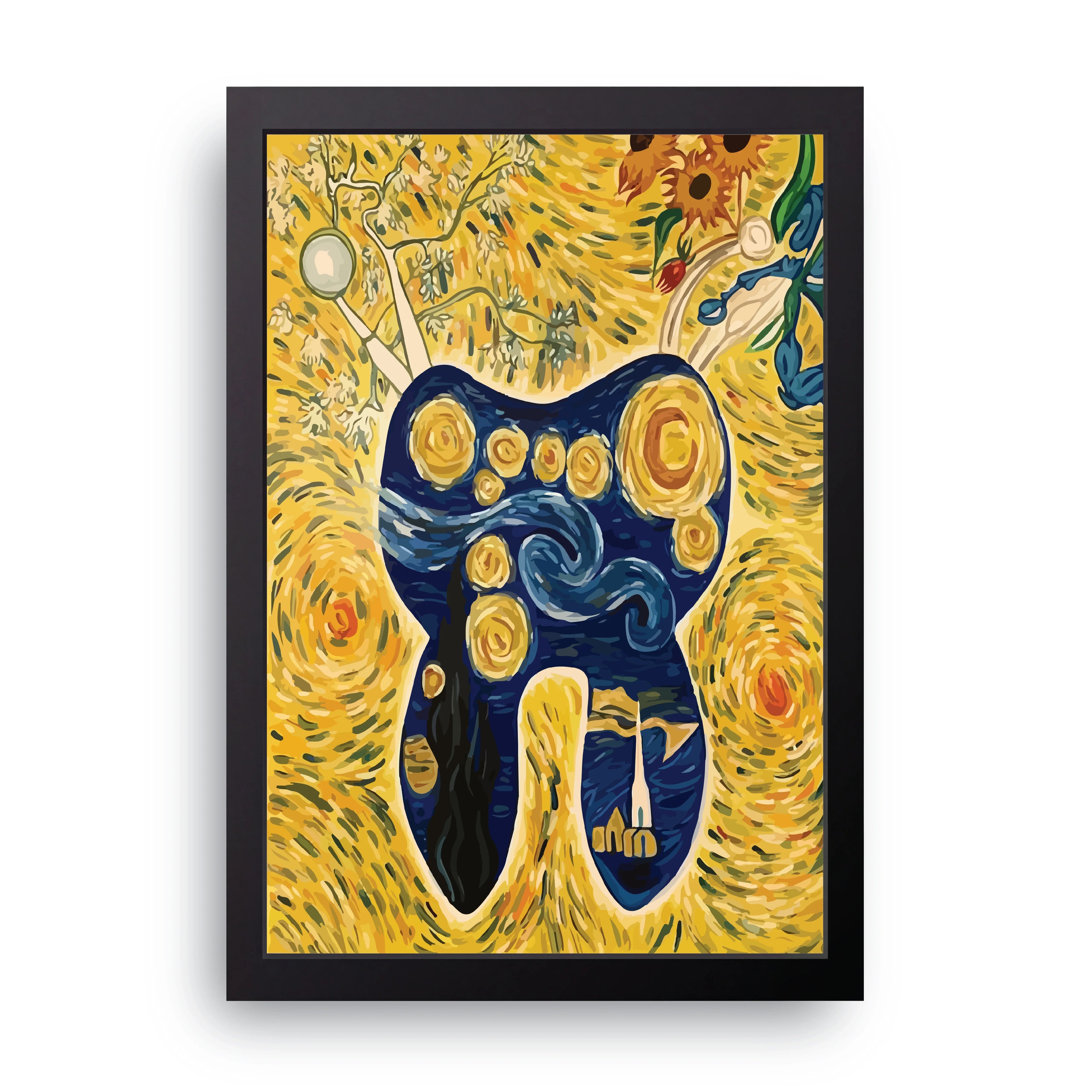 Starry Tooth framed wall art print — HIBR